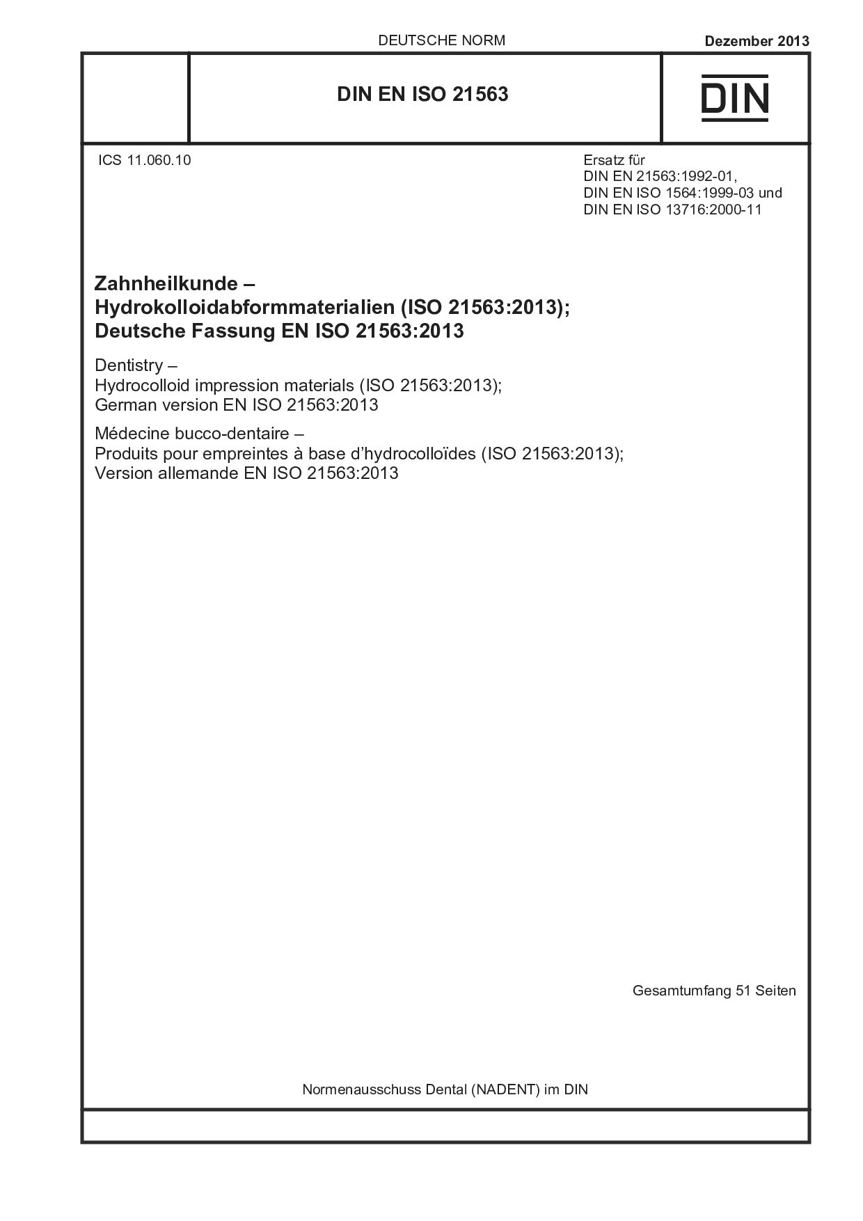 DIN EN ISO 21563:2013