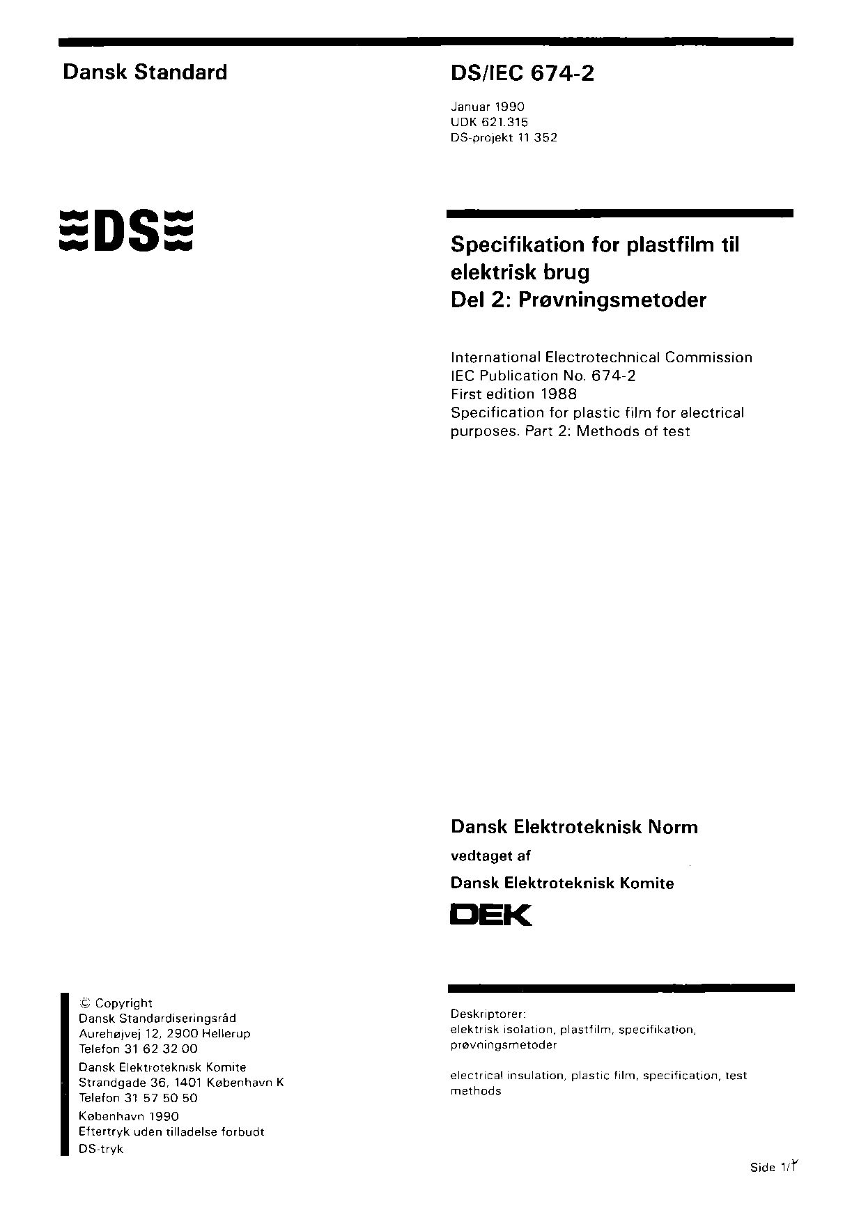 DS/IEC 674-2:1990封面图