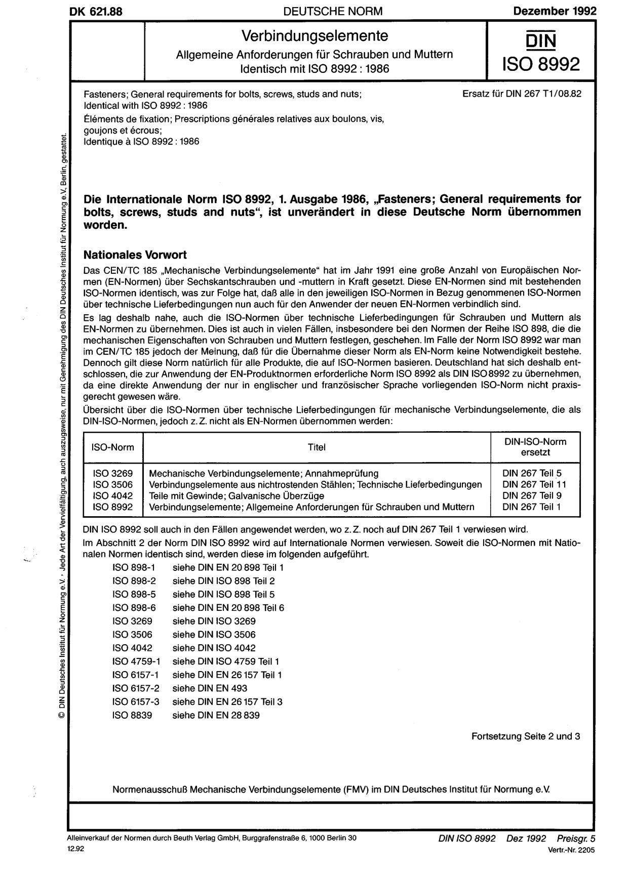 DIN ISO 8992:1992-12