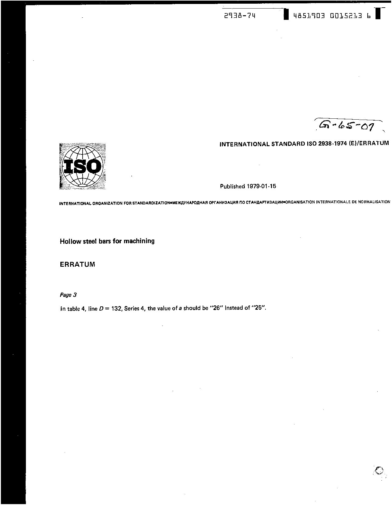 ISO 2938-1974 cor1-1979