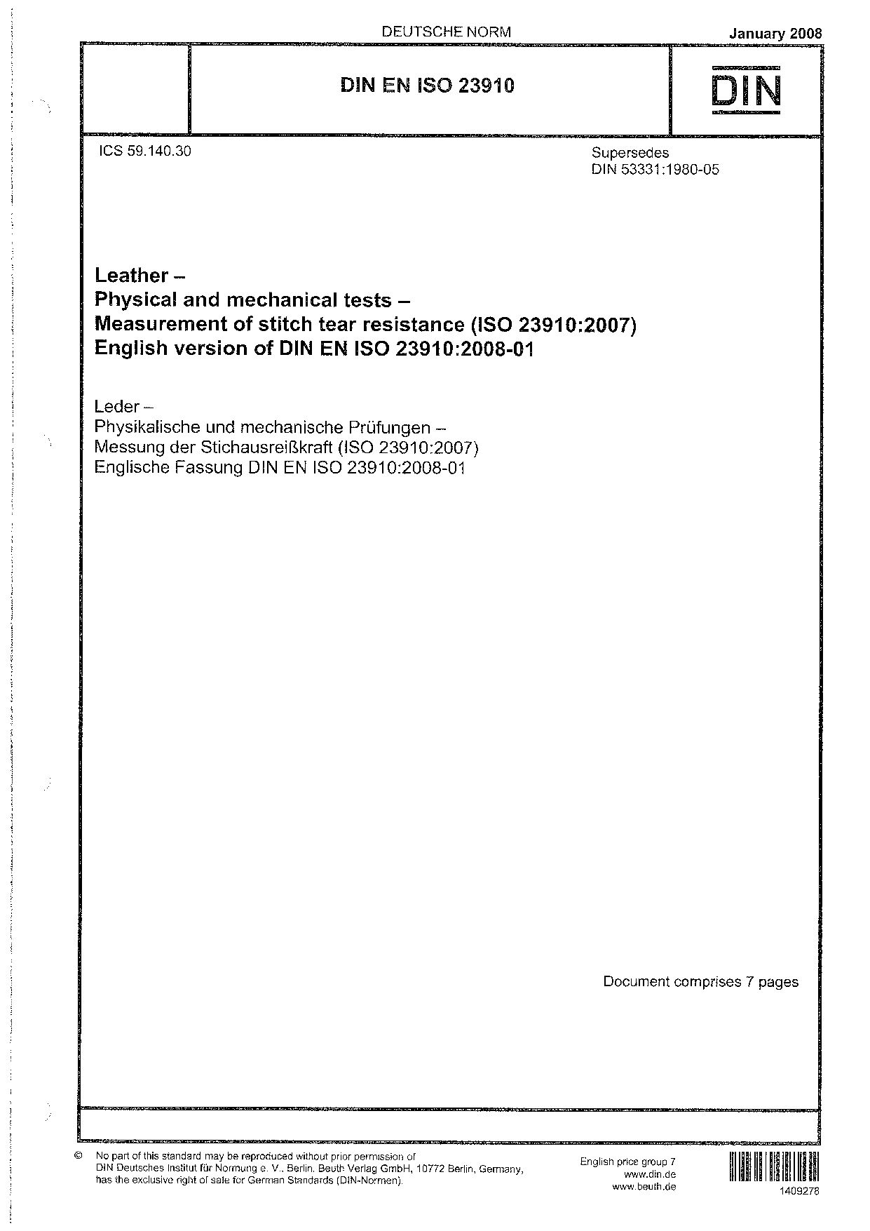 DIN EN ISO 23910:2008封面图
