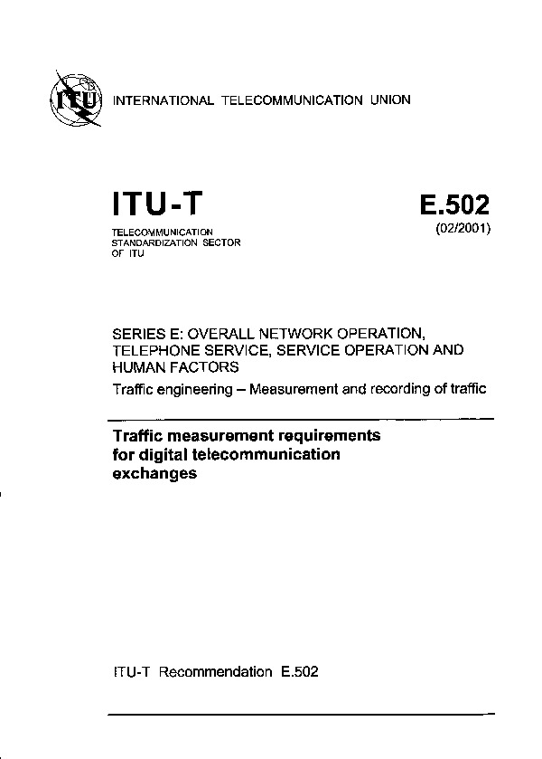 ITU-T E.502-2001
