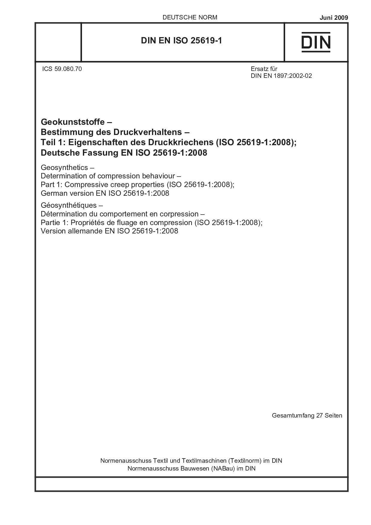 DIN EN ISO 25619-1:2009