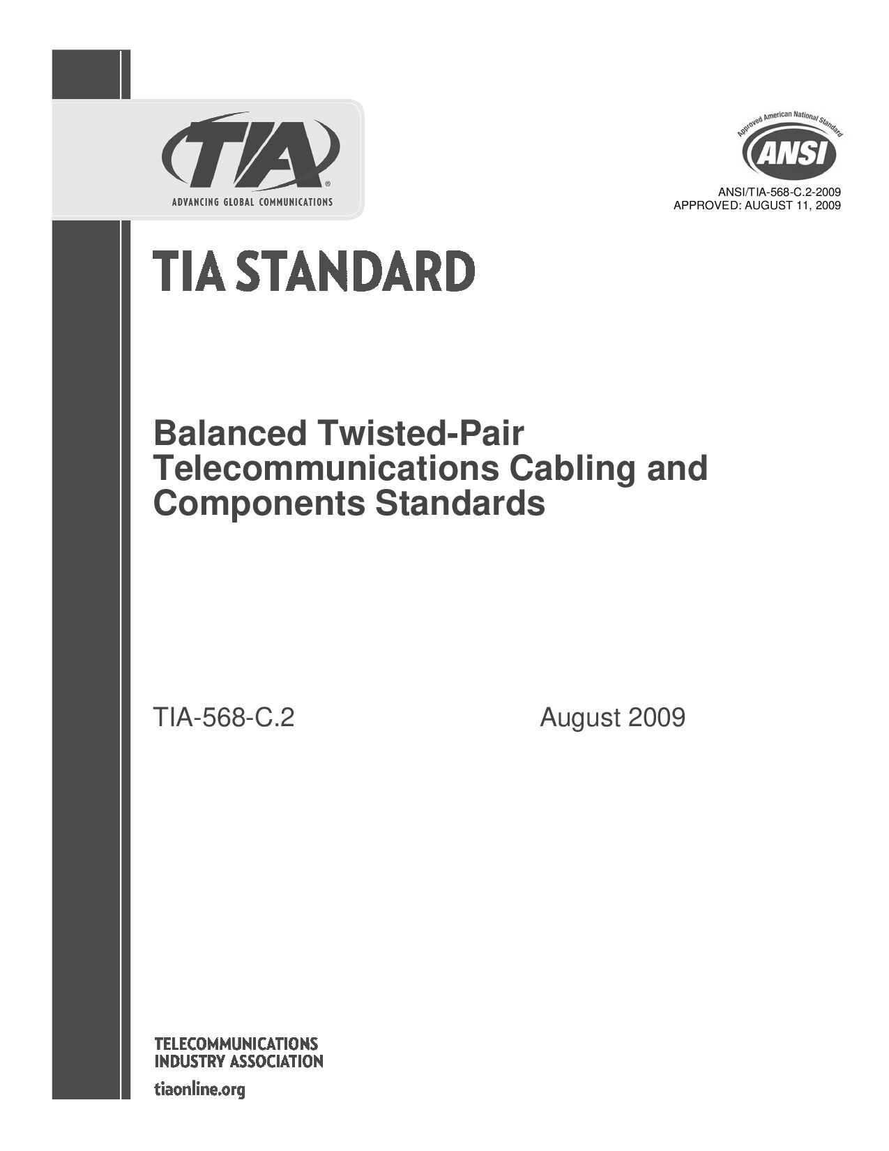 ANSI/TIA-568-C.2-2009封面图