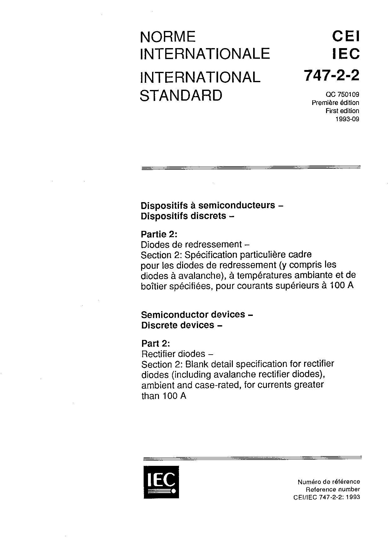 IEC 60747-2-2:1993封面图