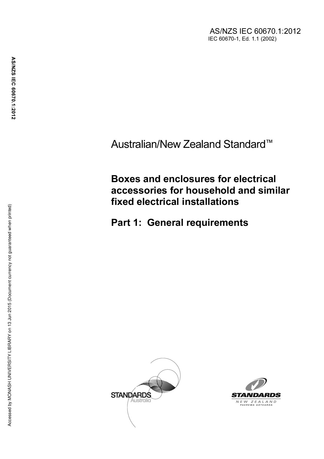 AS/NZS IEC 60670.1:2012封面图