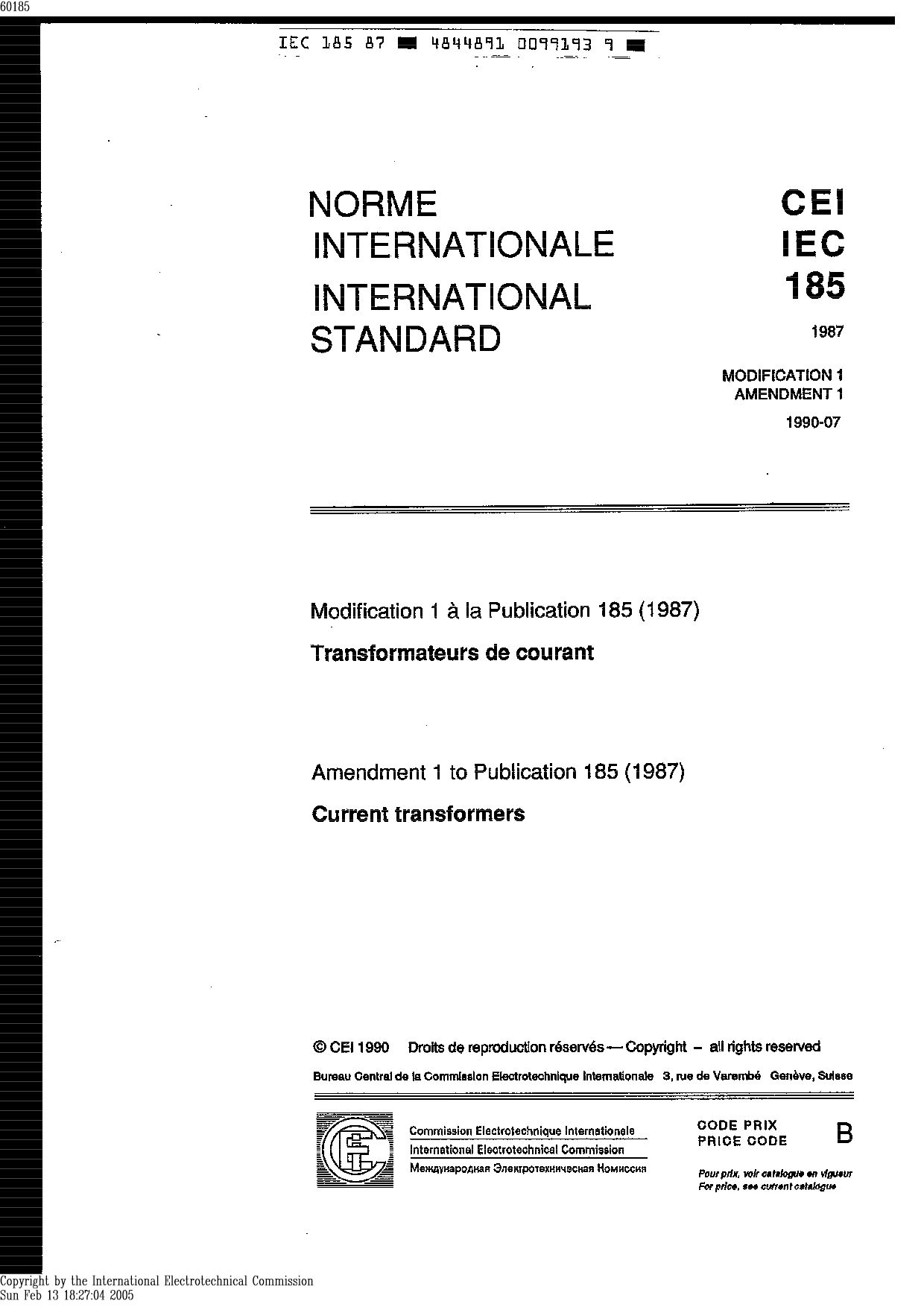 IEC 60185:1987/AMD1:1990