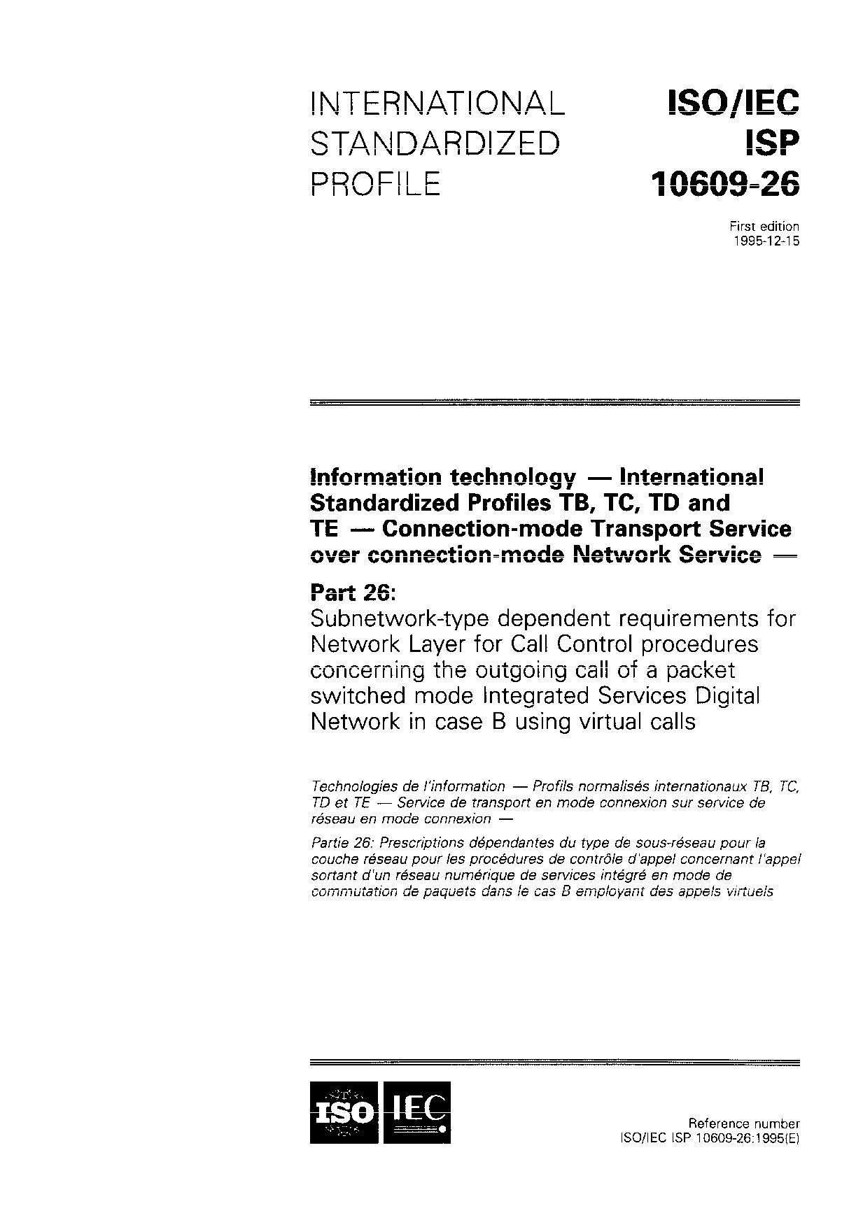 ISO/IEC ISP 10609-26:1995