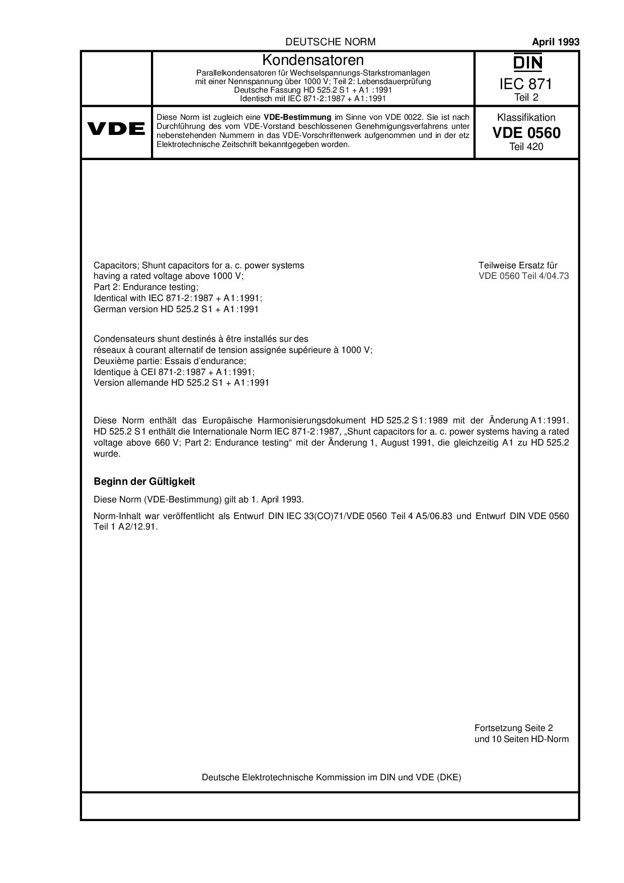 DIN IEC 60871-2:1993