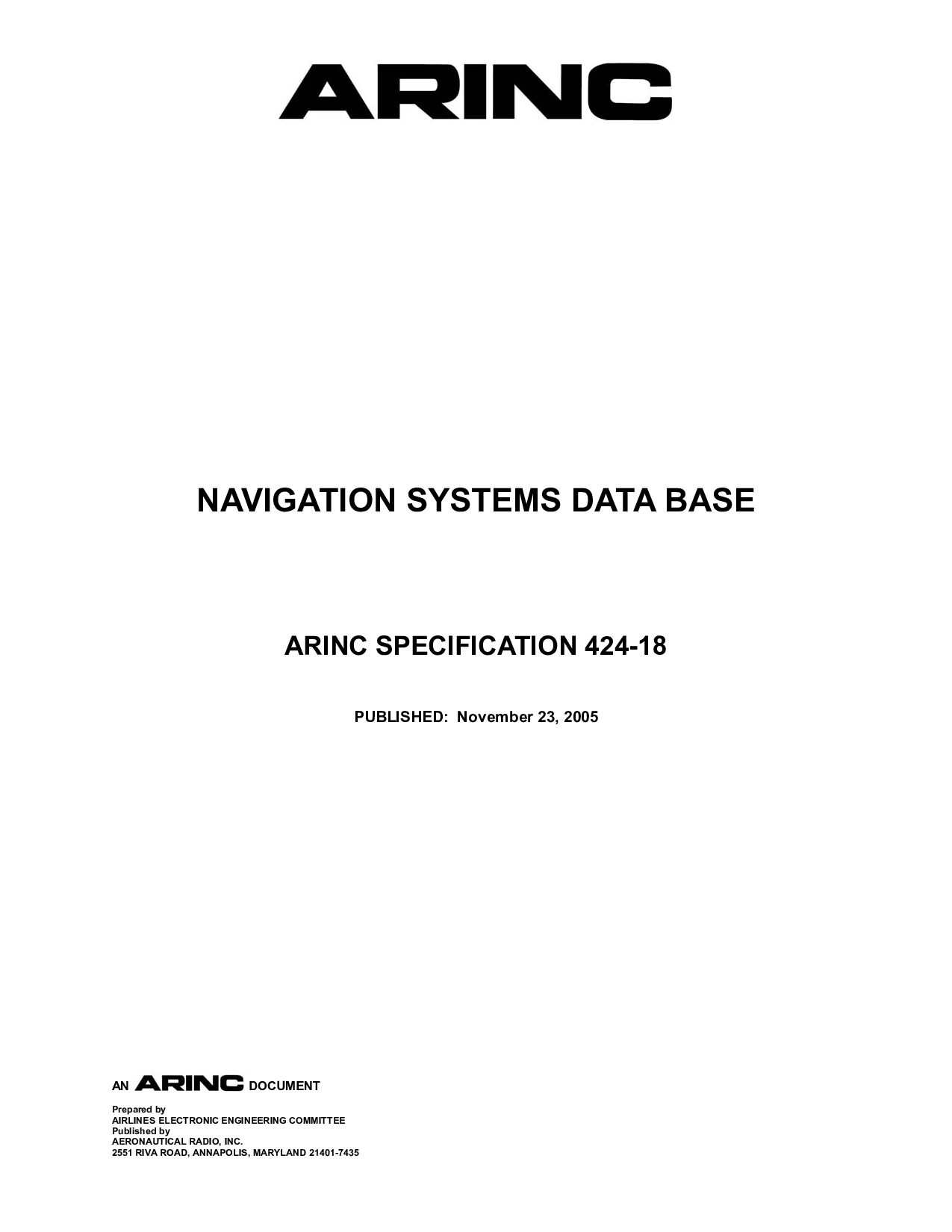 ARINC 424-18-2005封面图