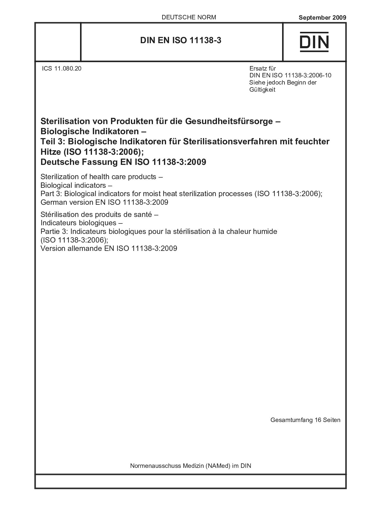 DIN EN ISO 11138-3:2009封面图