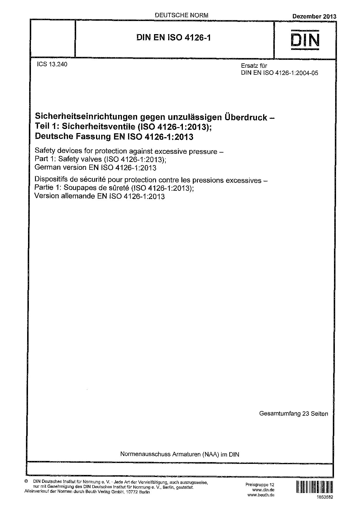 DIN EN ISO 4126-1:2013封面图