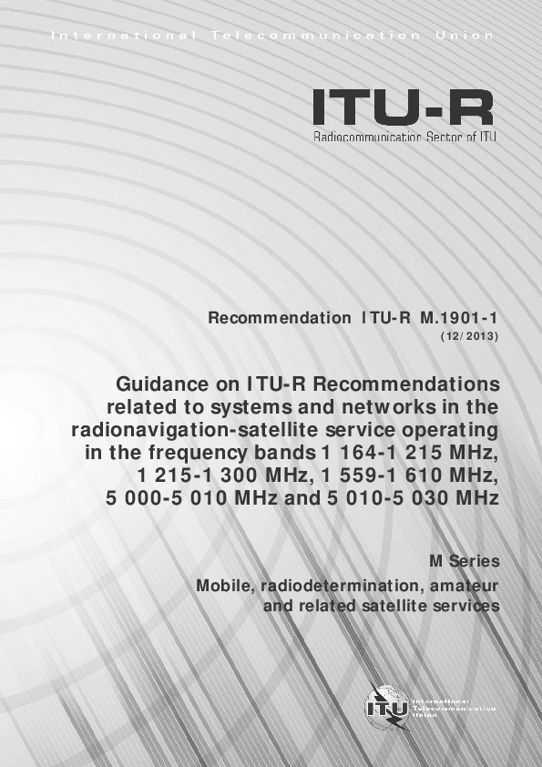 ITU-R M.1901-1-2013封面图