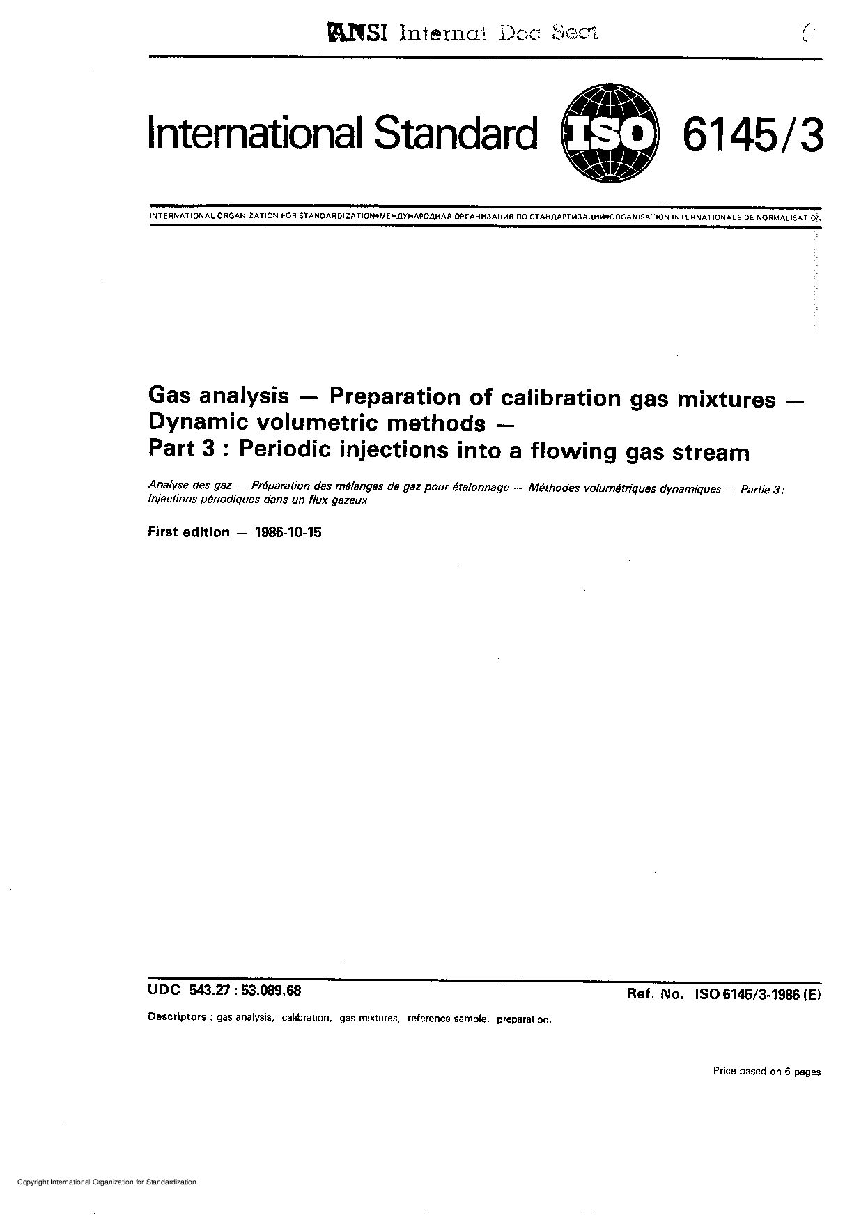 ISO 6145-3:1986封面图