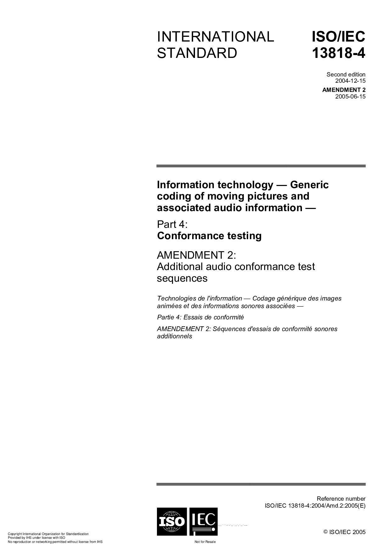 ISO/IEC 13818-4:2004/Amd 2:2005