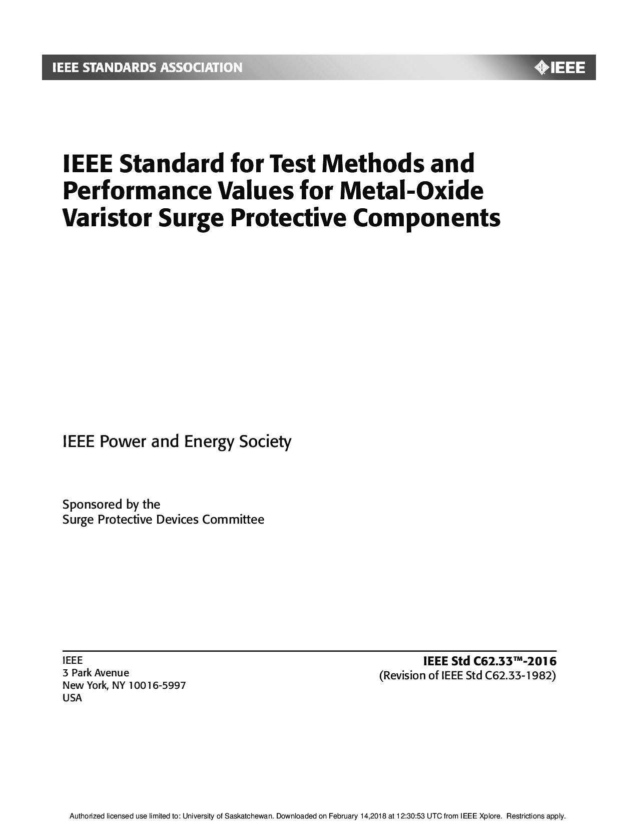 IEEE Std C62.33-2016
