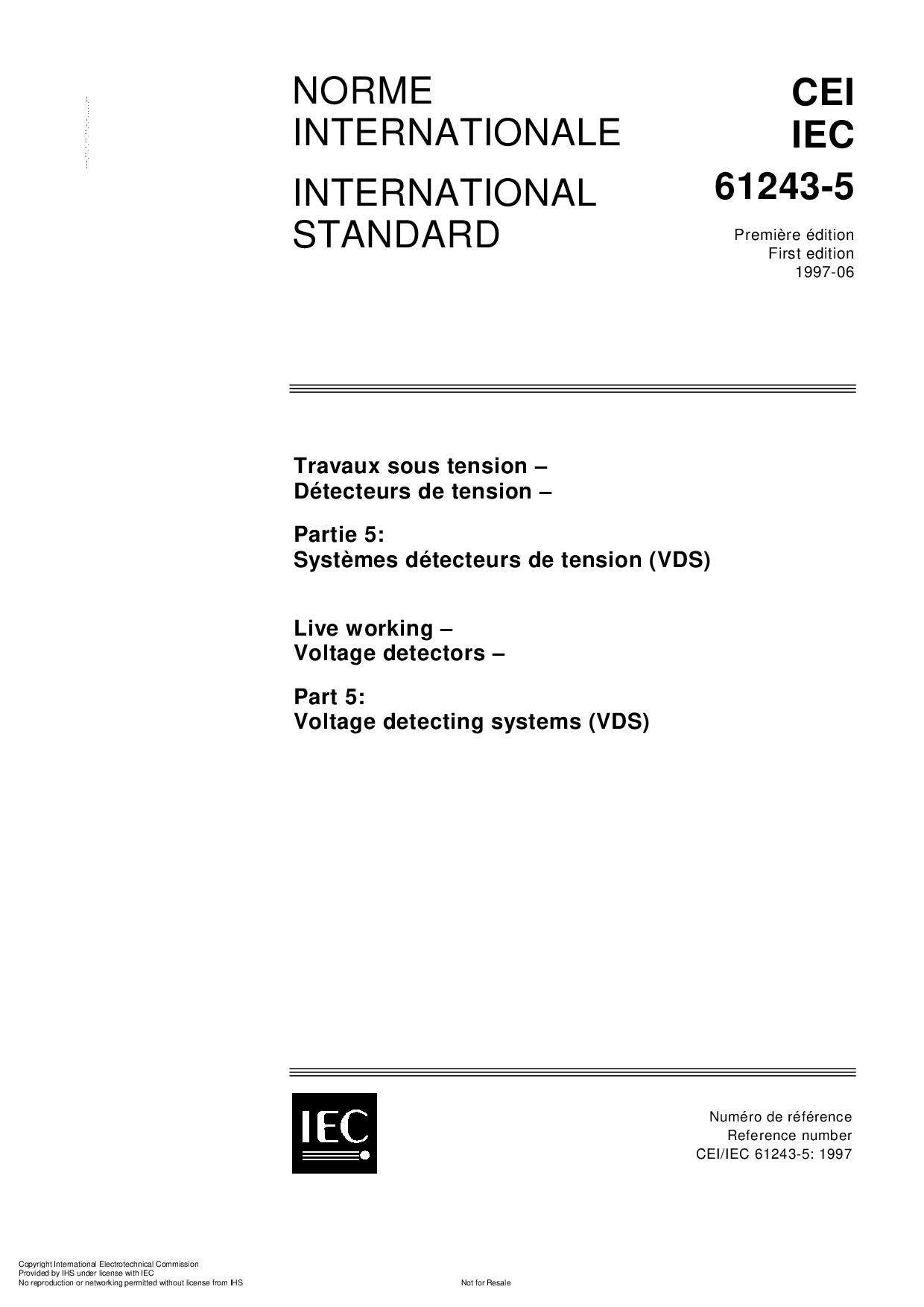 IEC 61243-5:1997封面图