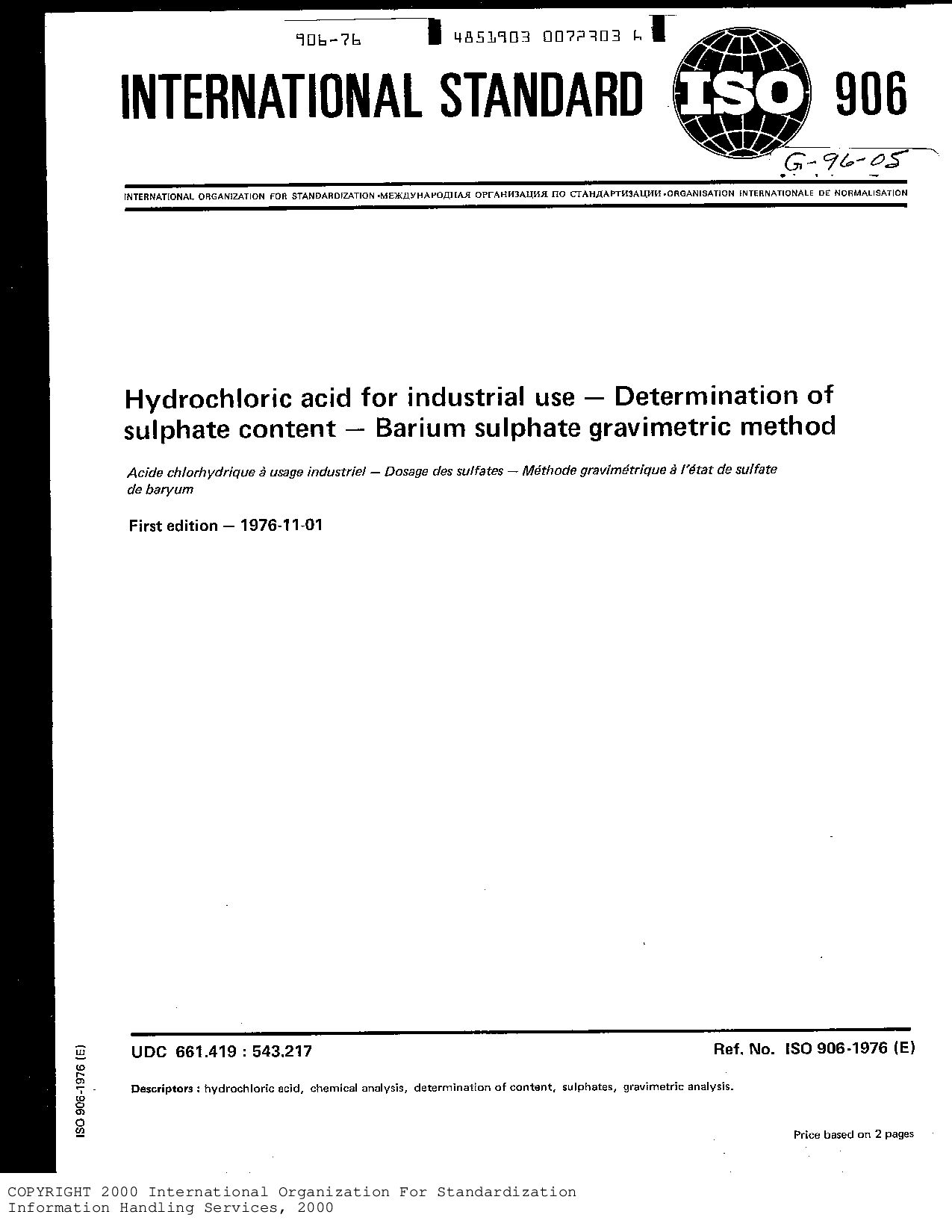 ISO 906:1976封面图