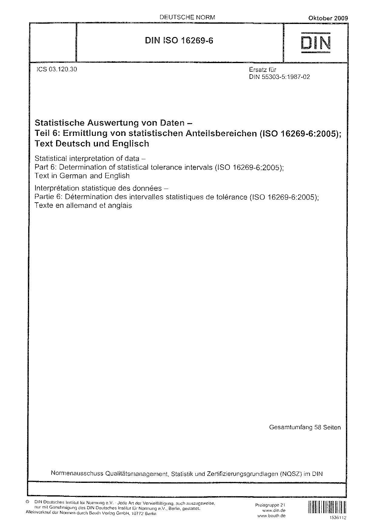 DIN ISO 16269-6:2009封面图