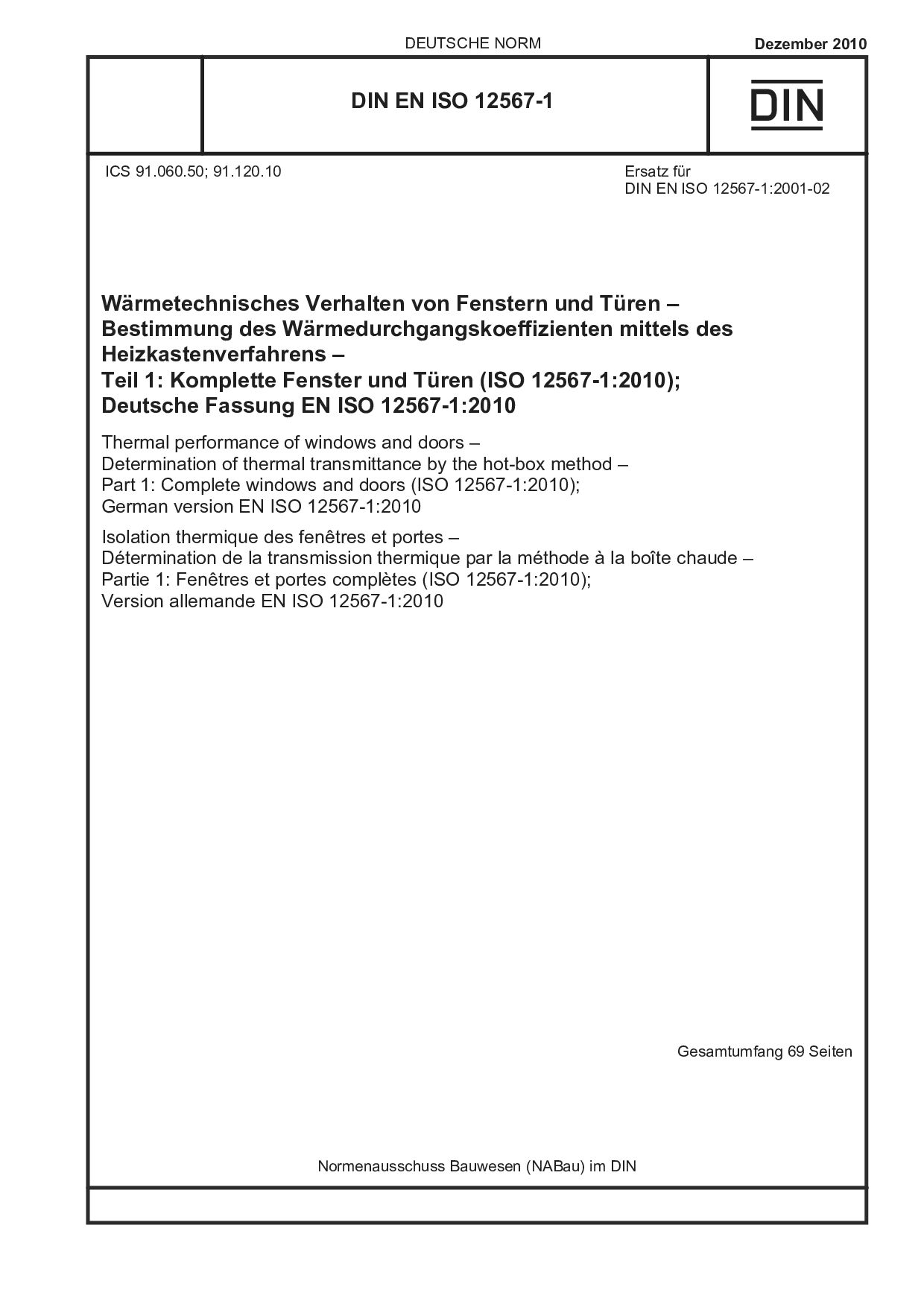 DIN EN ISO 12567-1:2010封面图