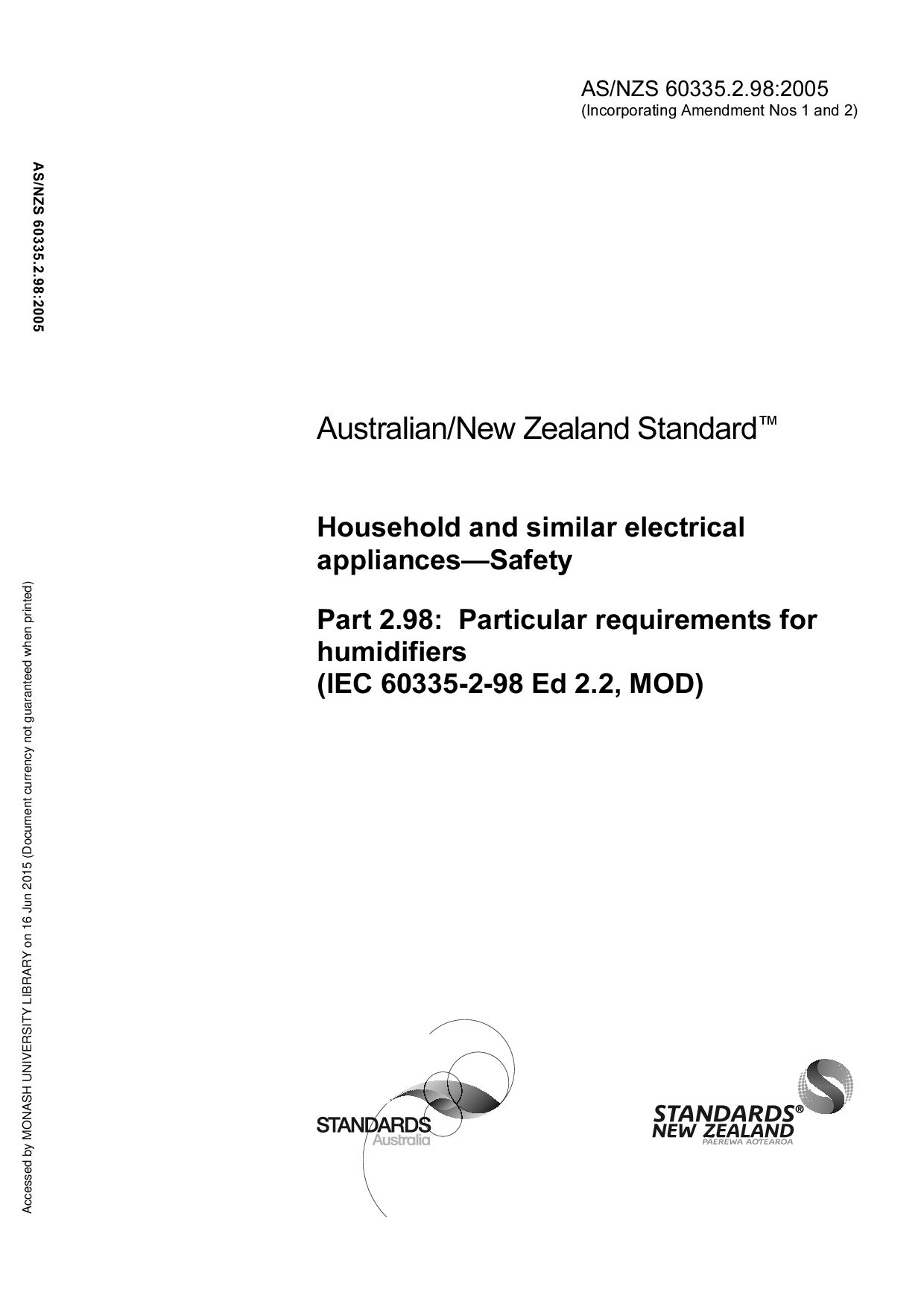 AS/NZS 60335.2.98:2005(R2014)封面图