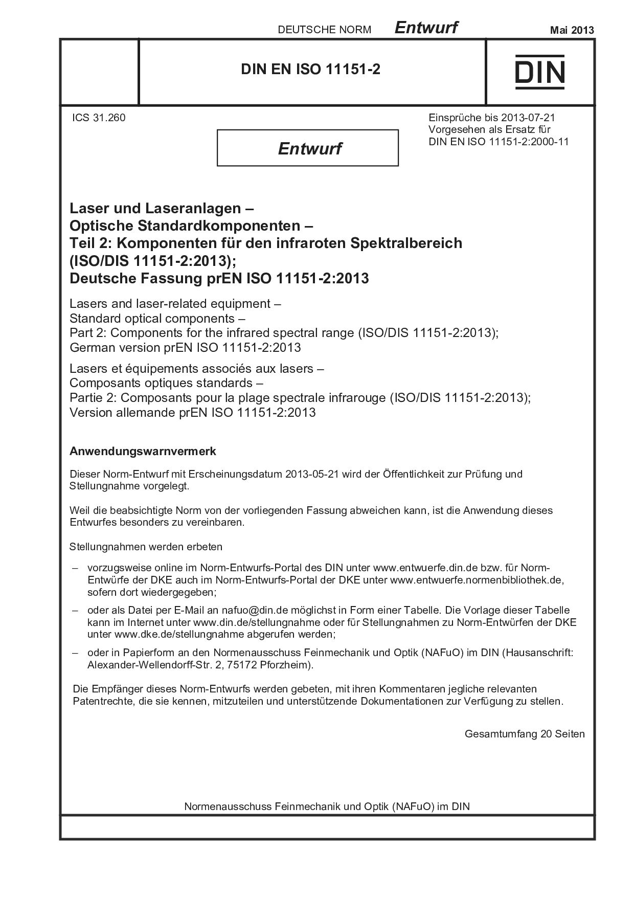 DIN EN ISO 11151-2 E:2013-05