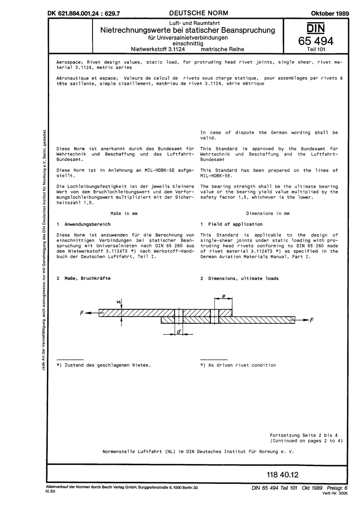 DIN 65494-101:1989封面图