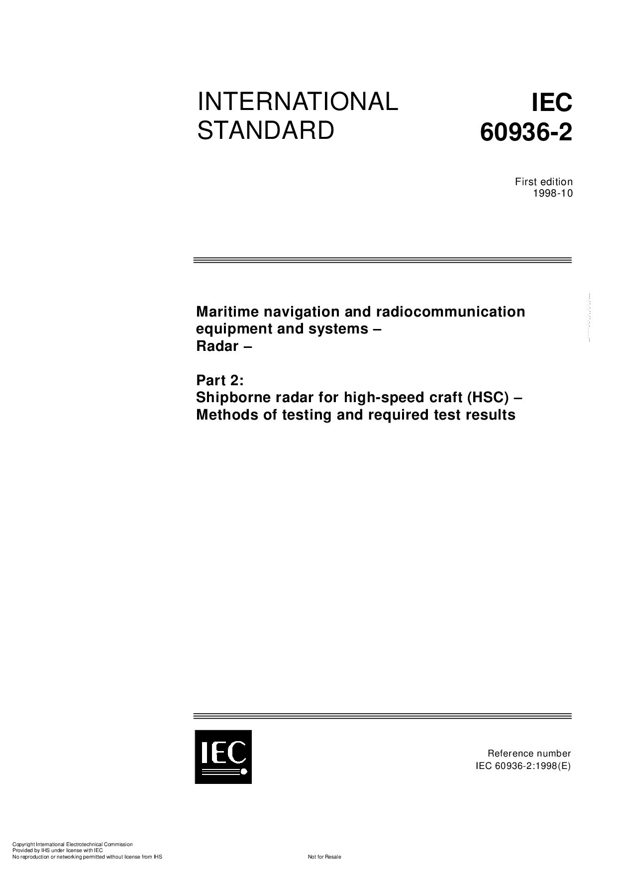 IEC 60936-2:1998封面图