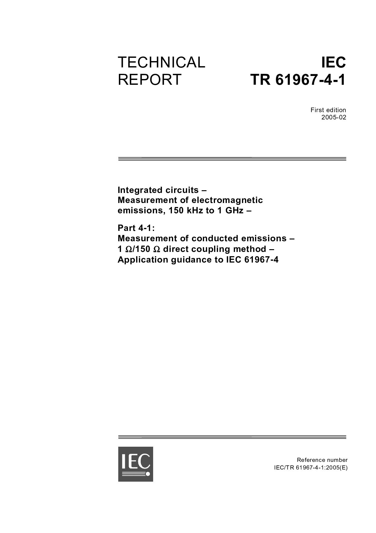 IEC TR 61967-4-1:2005封面图