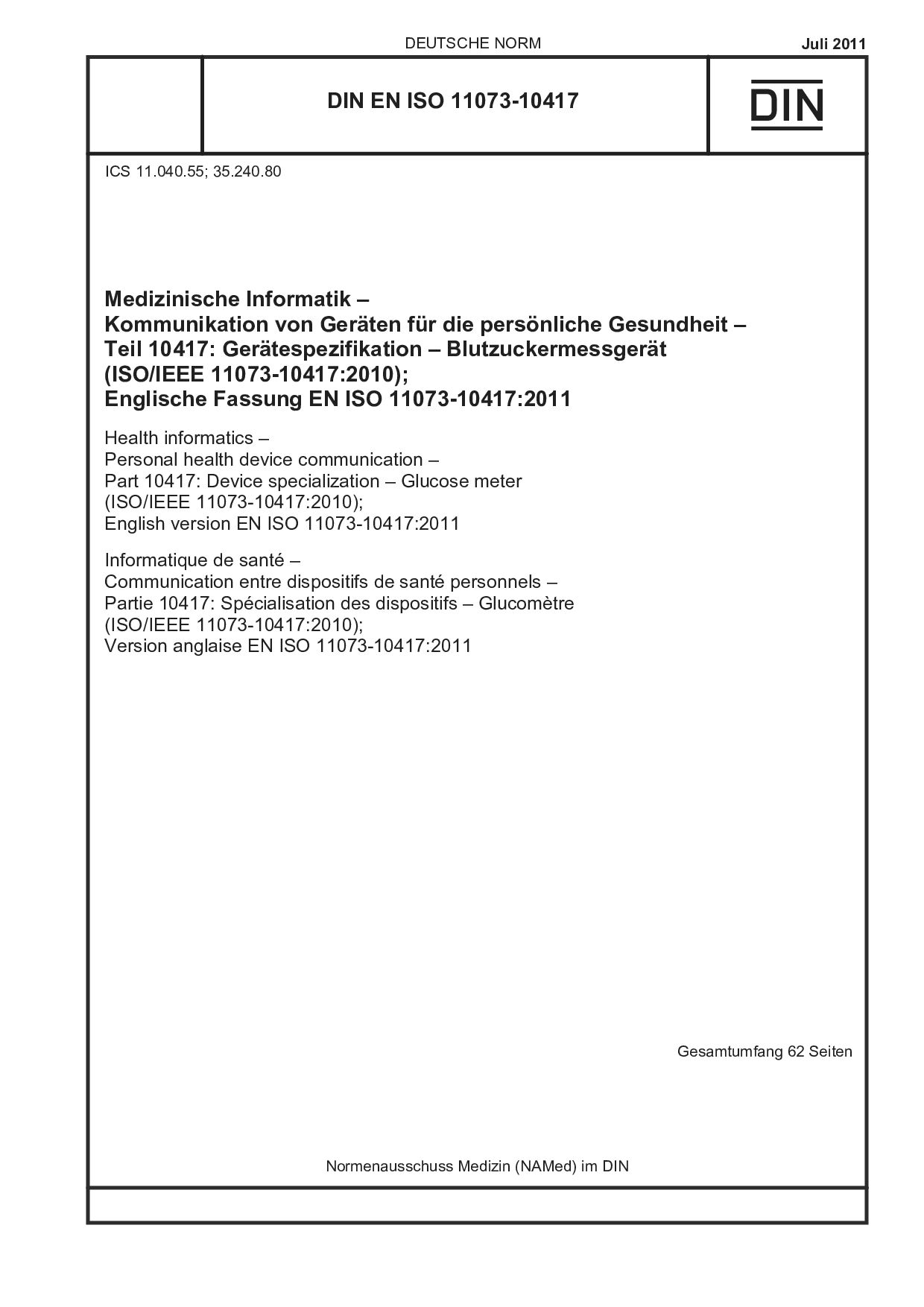 DIN EN ISO 11073-10417:2011