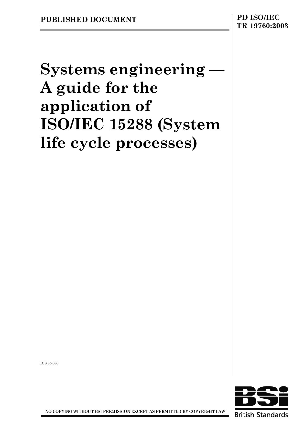 PD ISO/IEC TR 19760:2003封面图