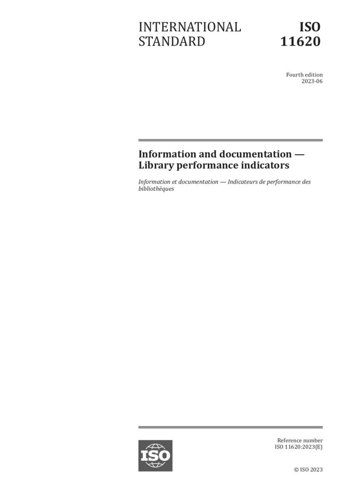 ISO 11620:2023 信息和文档 图书馆绩效指标 标准全文