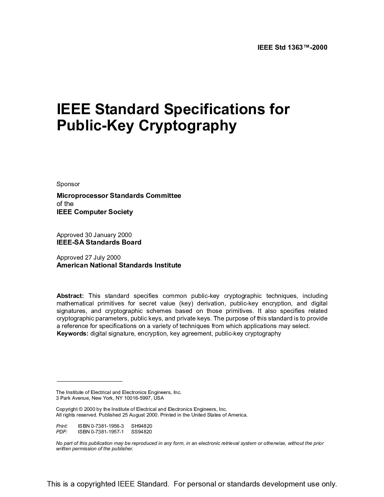 IEEE 1363-2000封面图