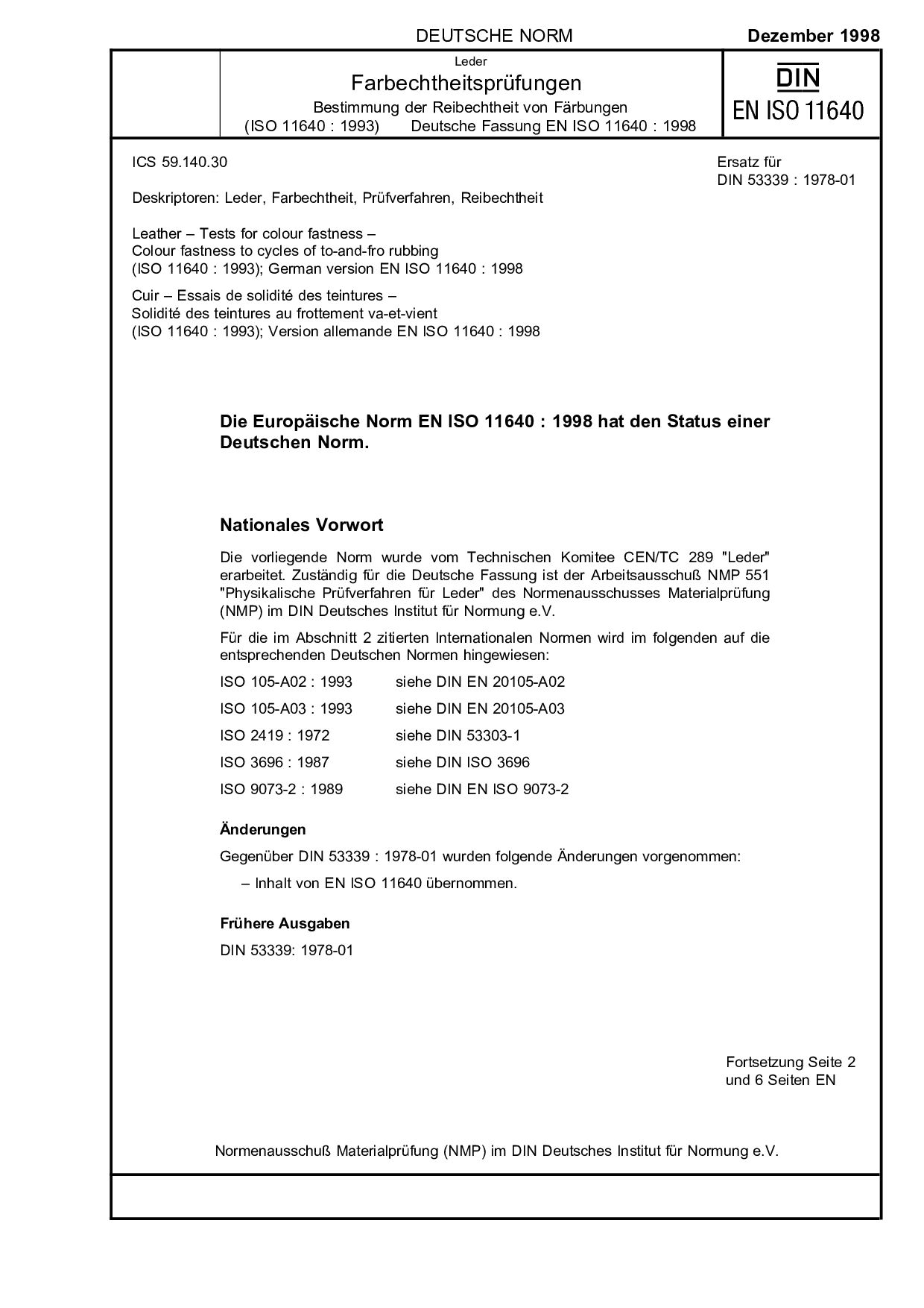 DIN EN ISO 11640:1998封面图
