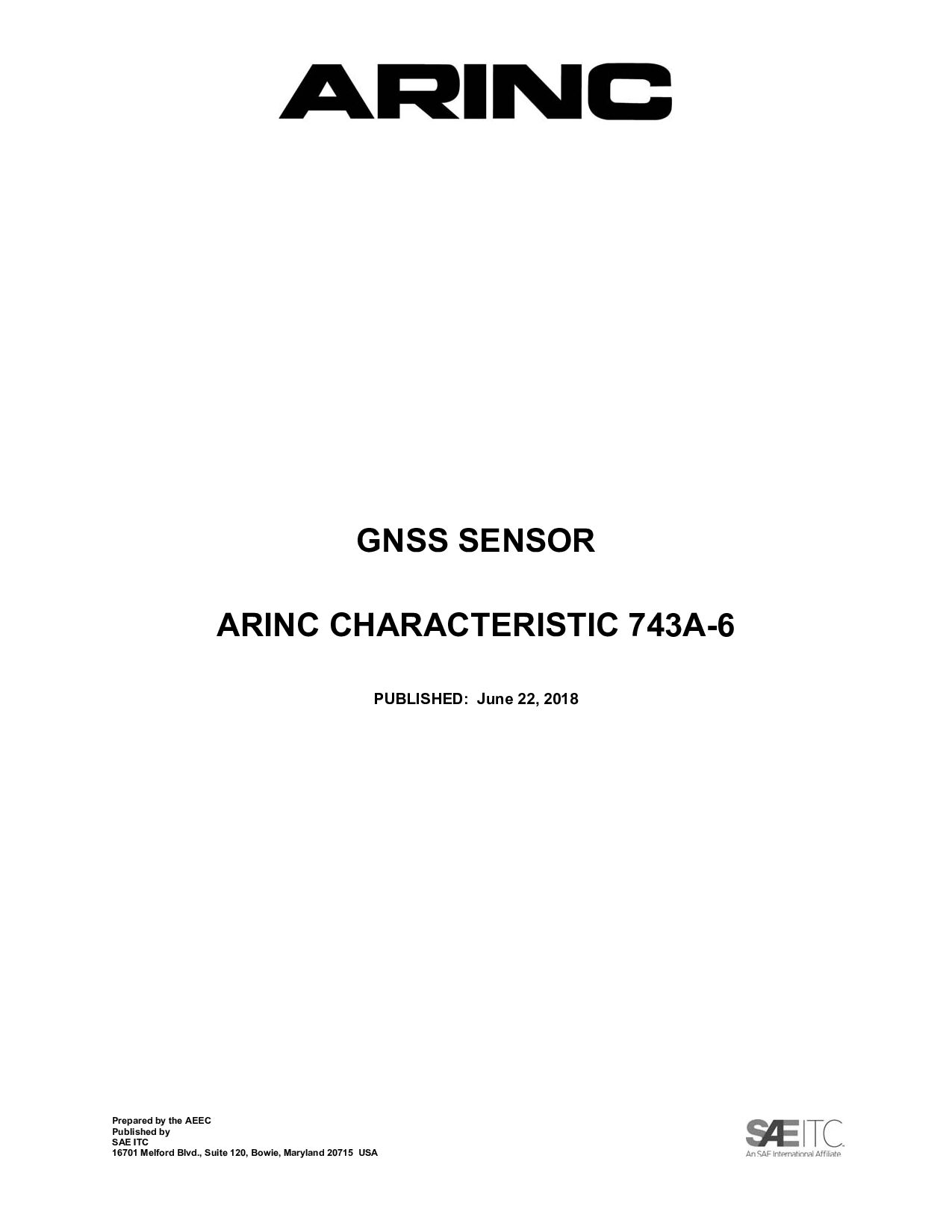 ARINC 743A-6-2018封面图