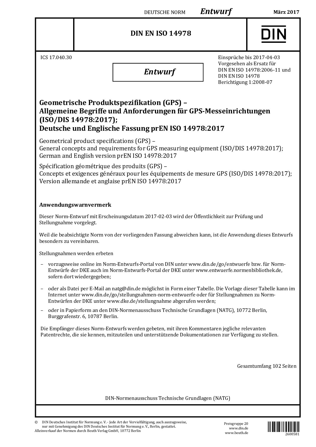 DIN EN ISO 14978 E:2017-03封面图