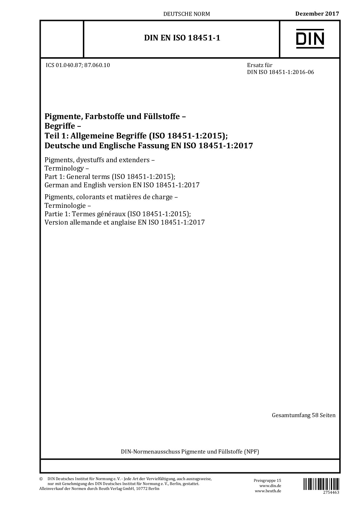 DIN EN ISO 18451-1:2017封面图