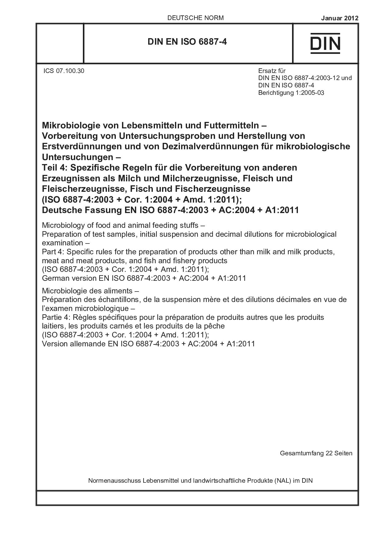 DIN EN ISO 6887-4:2012封面图