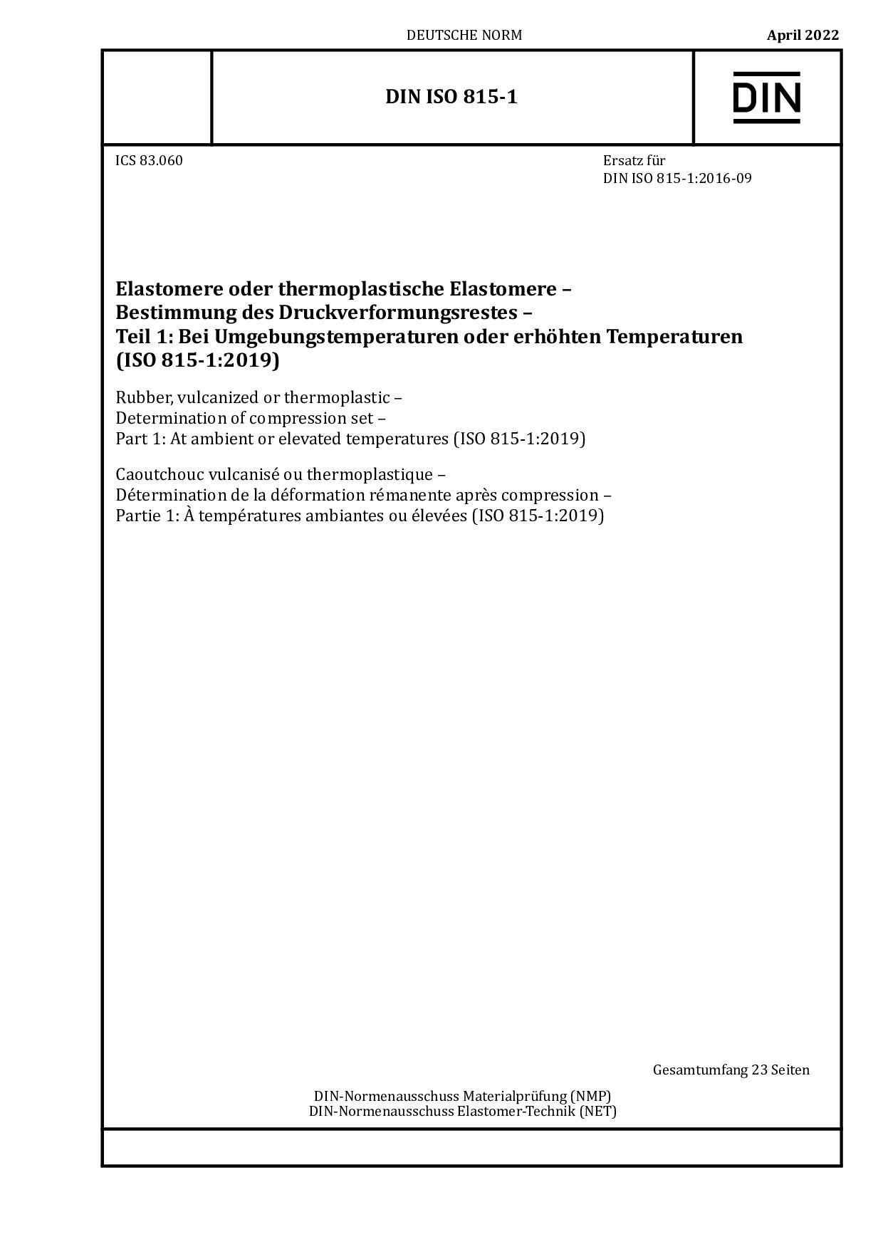 DIN ISO 815-1:2022-04封面图