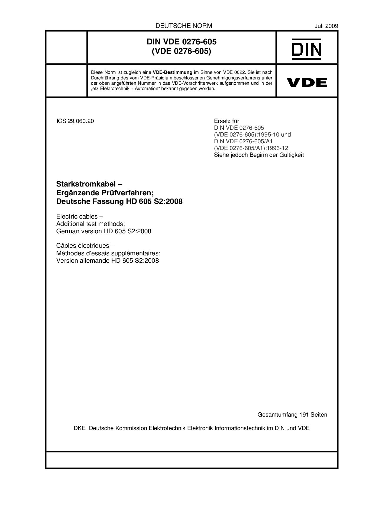 VDE 0276-605-2009