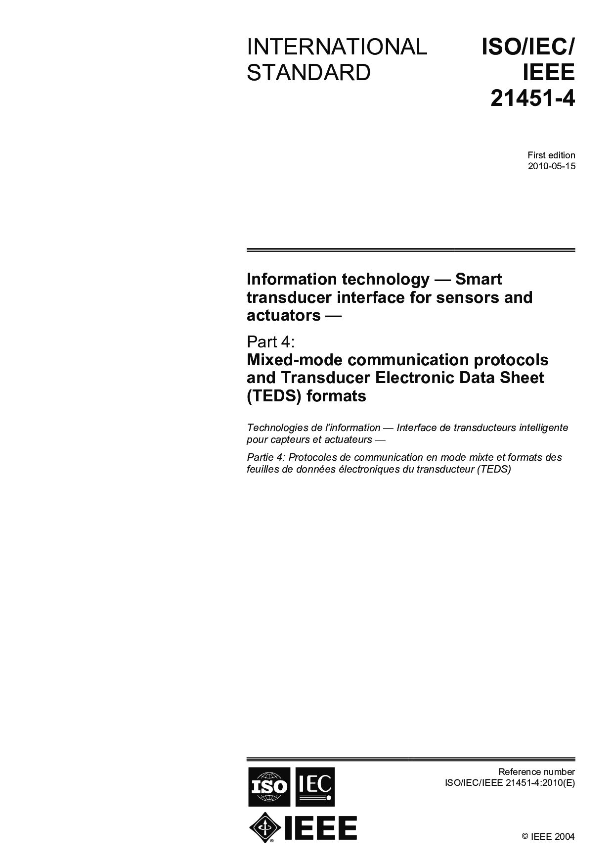 ISO/IEC/IEEE 21451-4:2010封面图