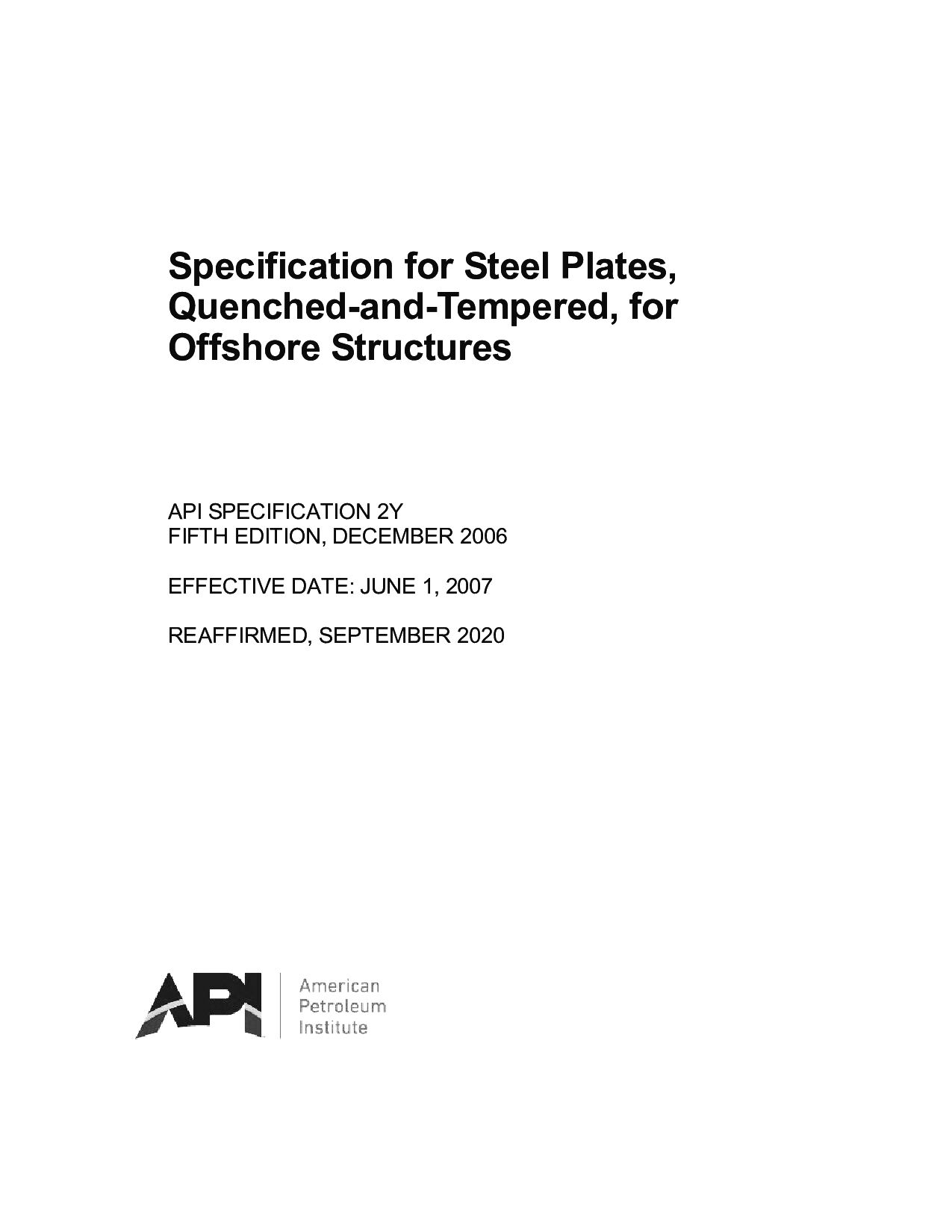 API Spec 2Y-2006(2020)封面图
