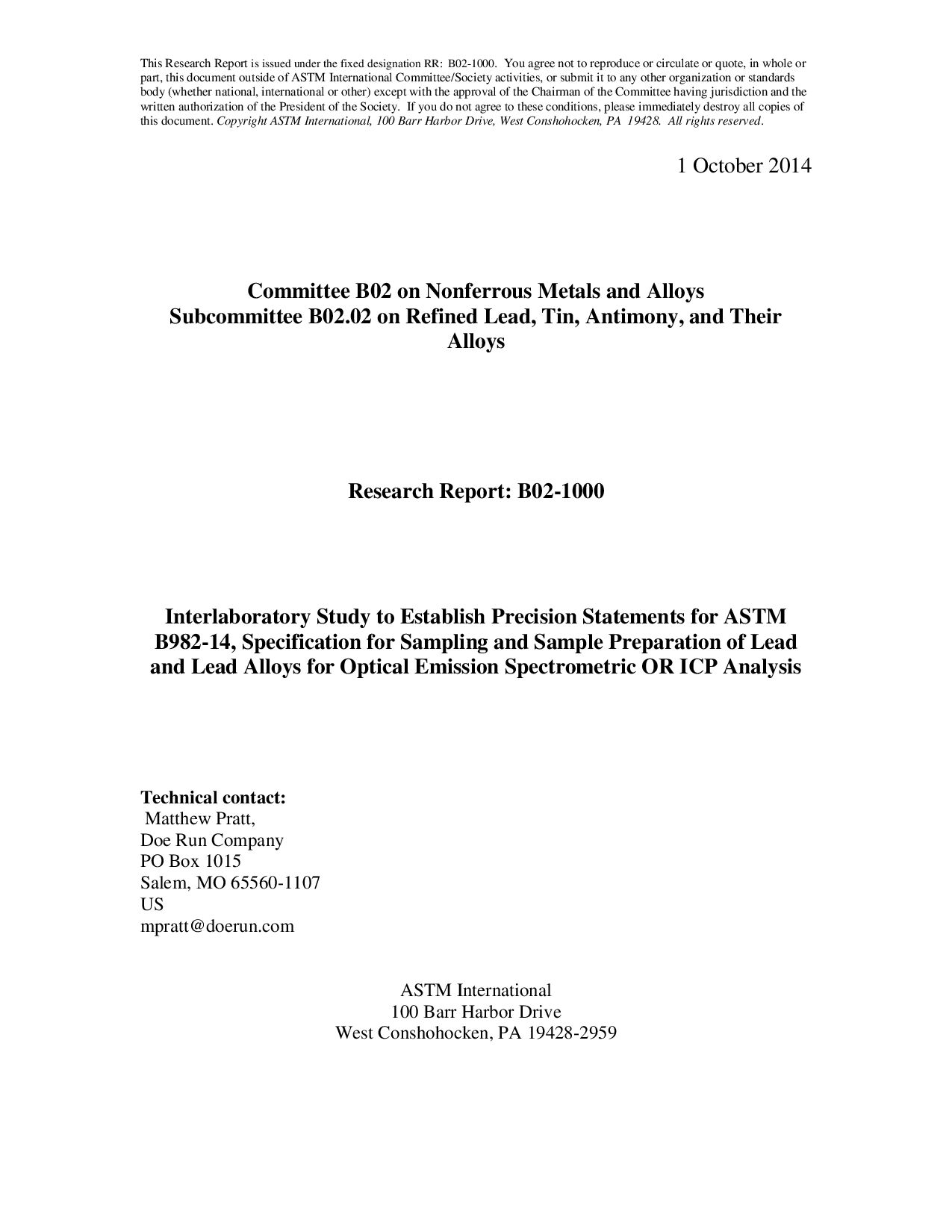 ASTM RR-B02-1000 2014封面图
