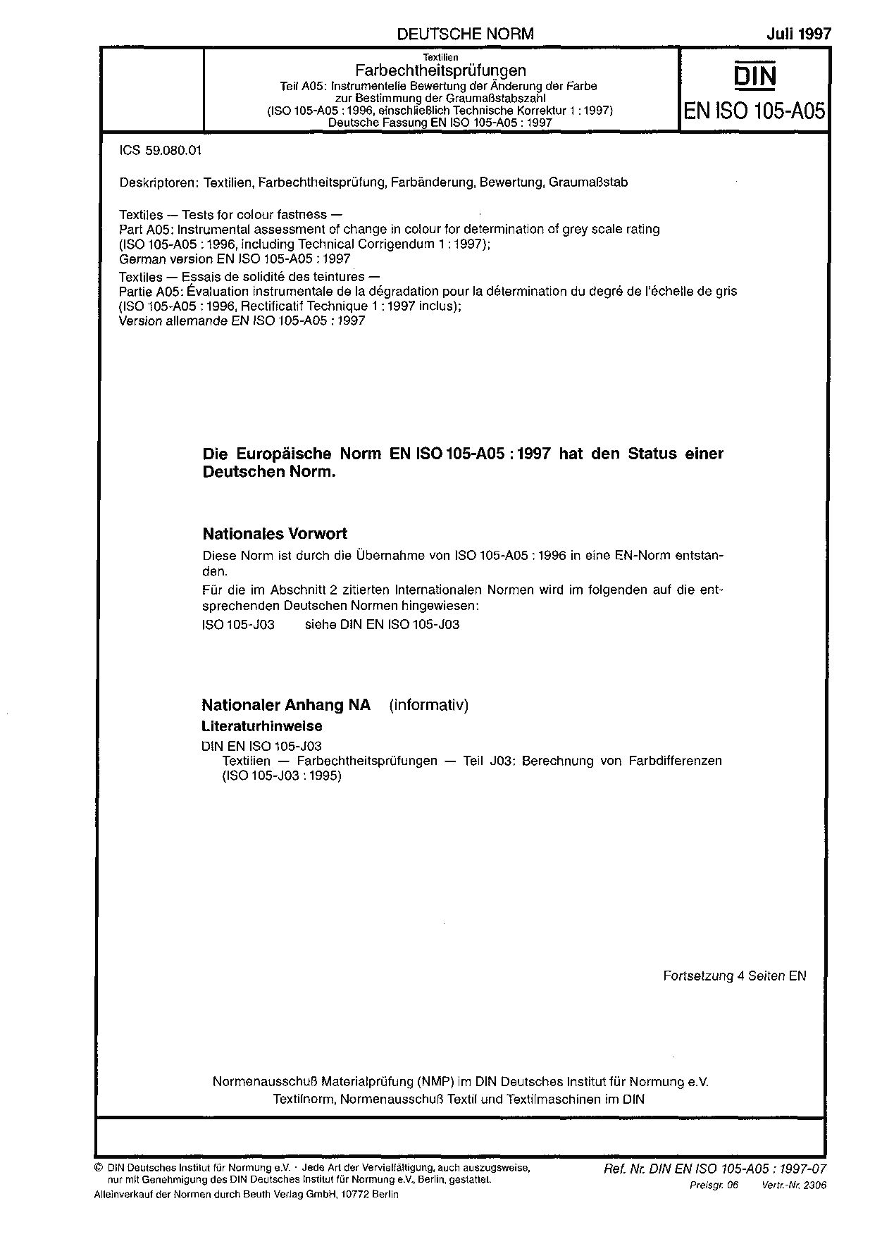 DIN EN ISO 105-A05:1997封面图
