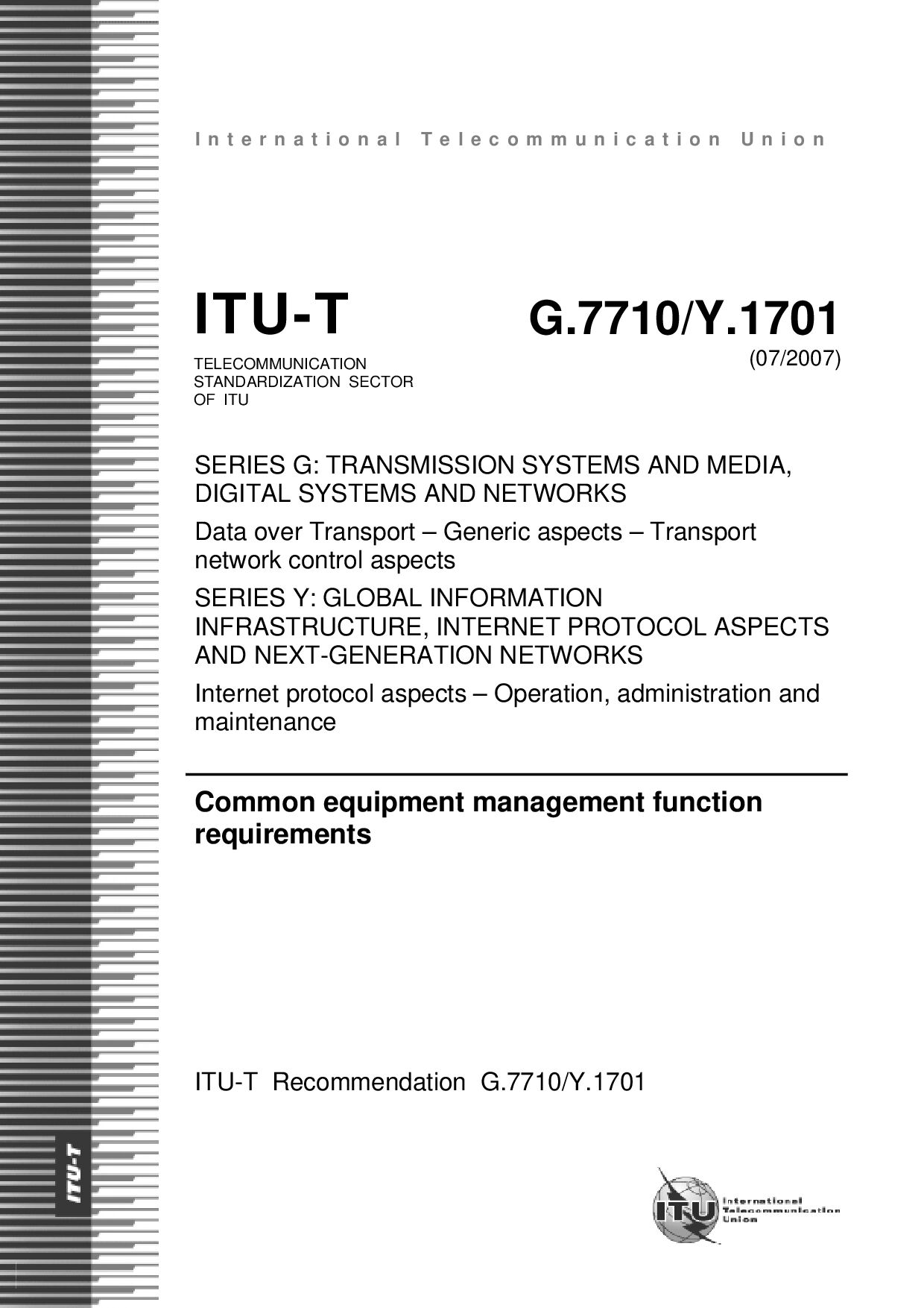 ITU-T Y.1701-2007封面图