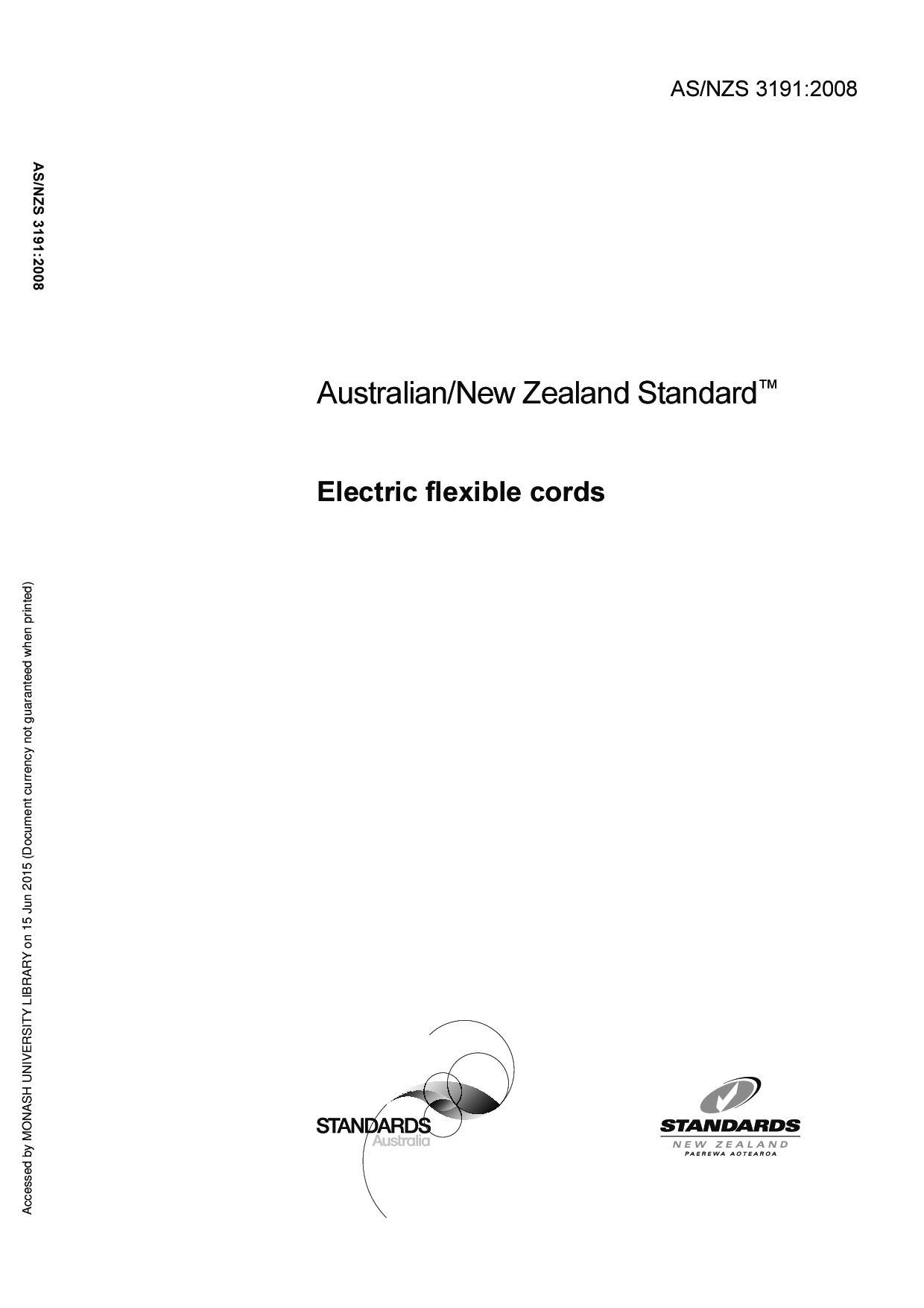 AS/NZS 3191:2008封面图