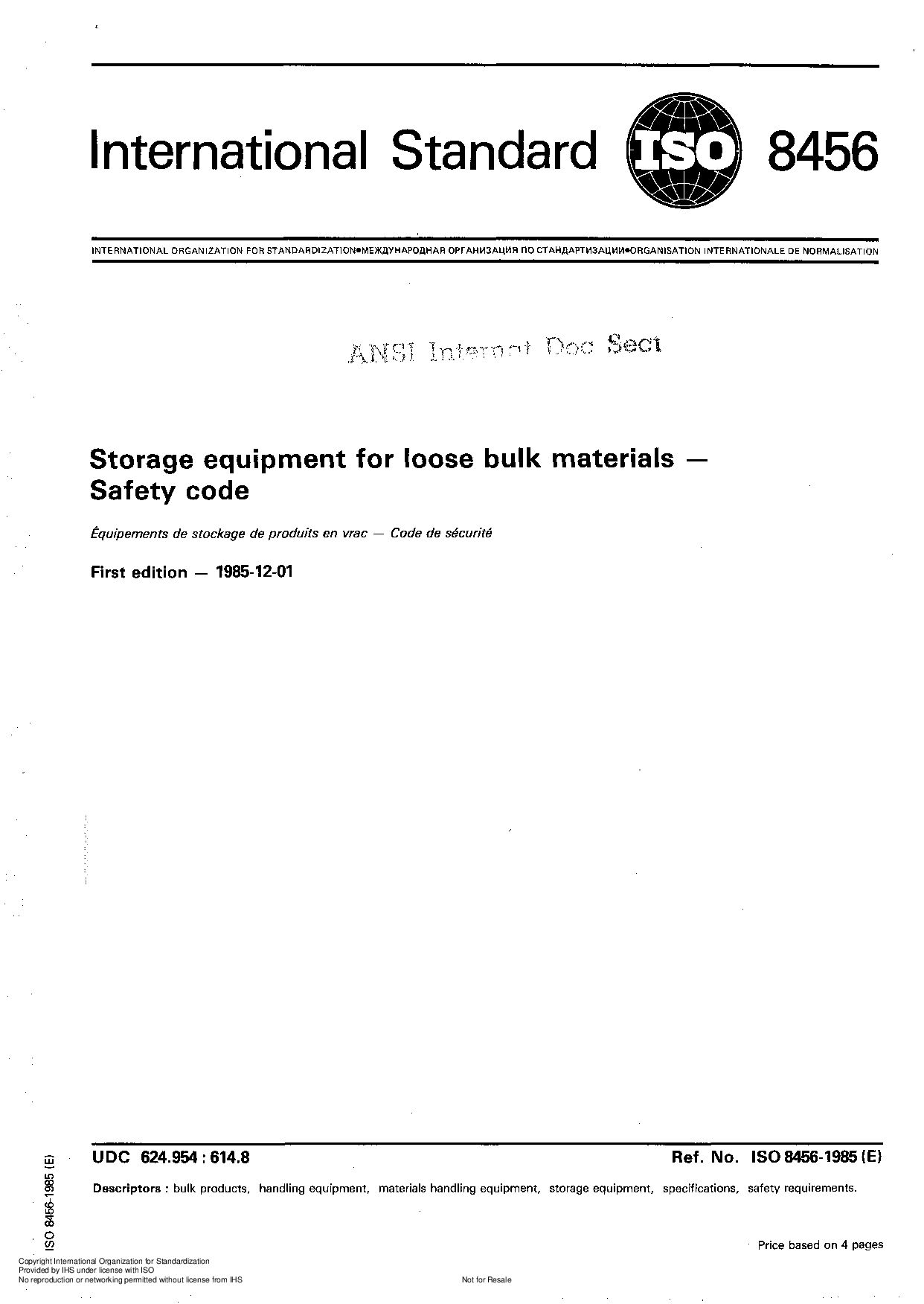 ISO 8456:1985封面图