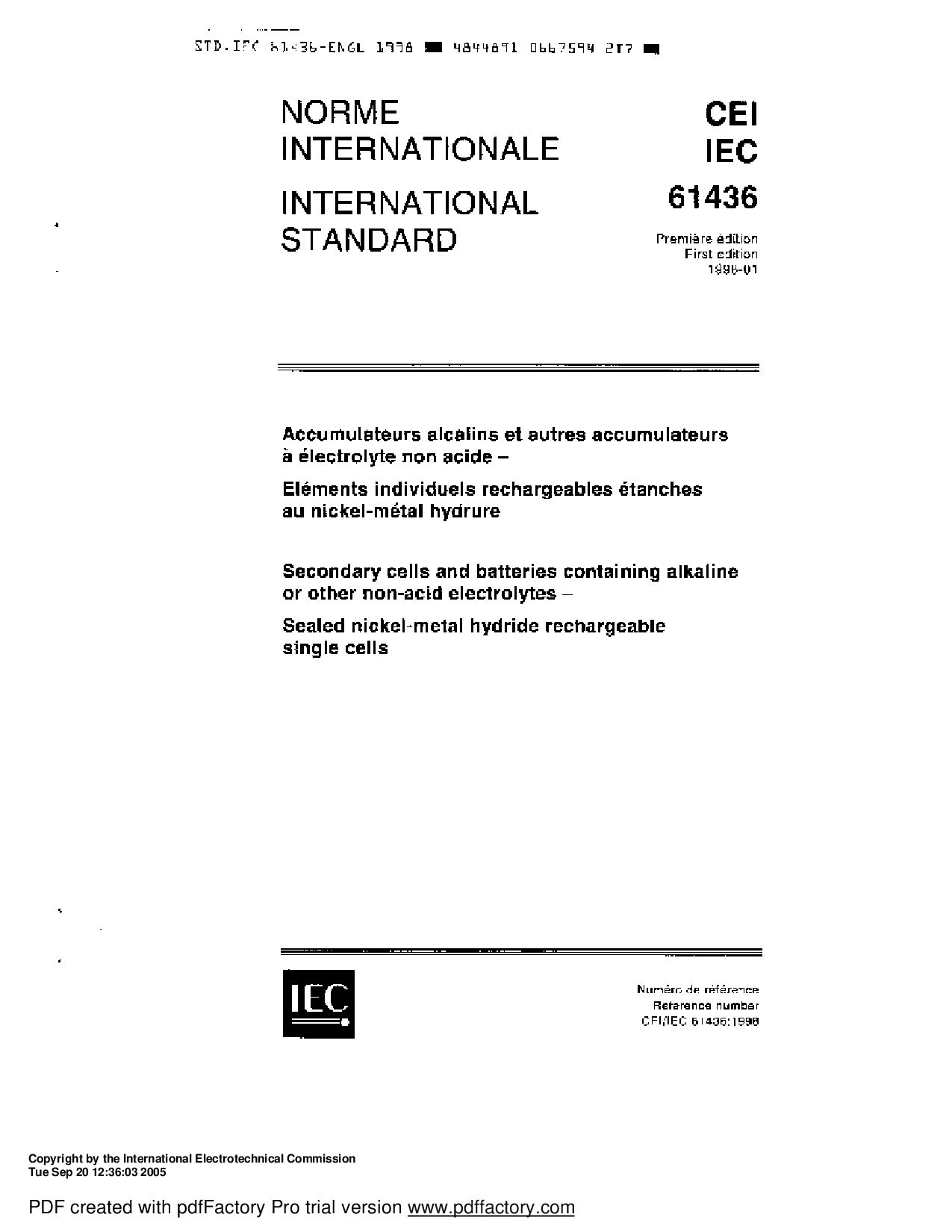 IEC 61436:1998封面图