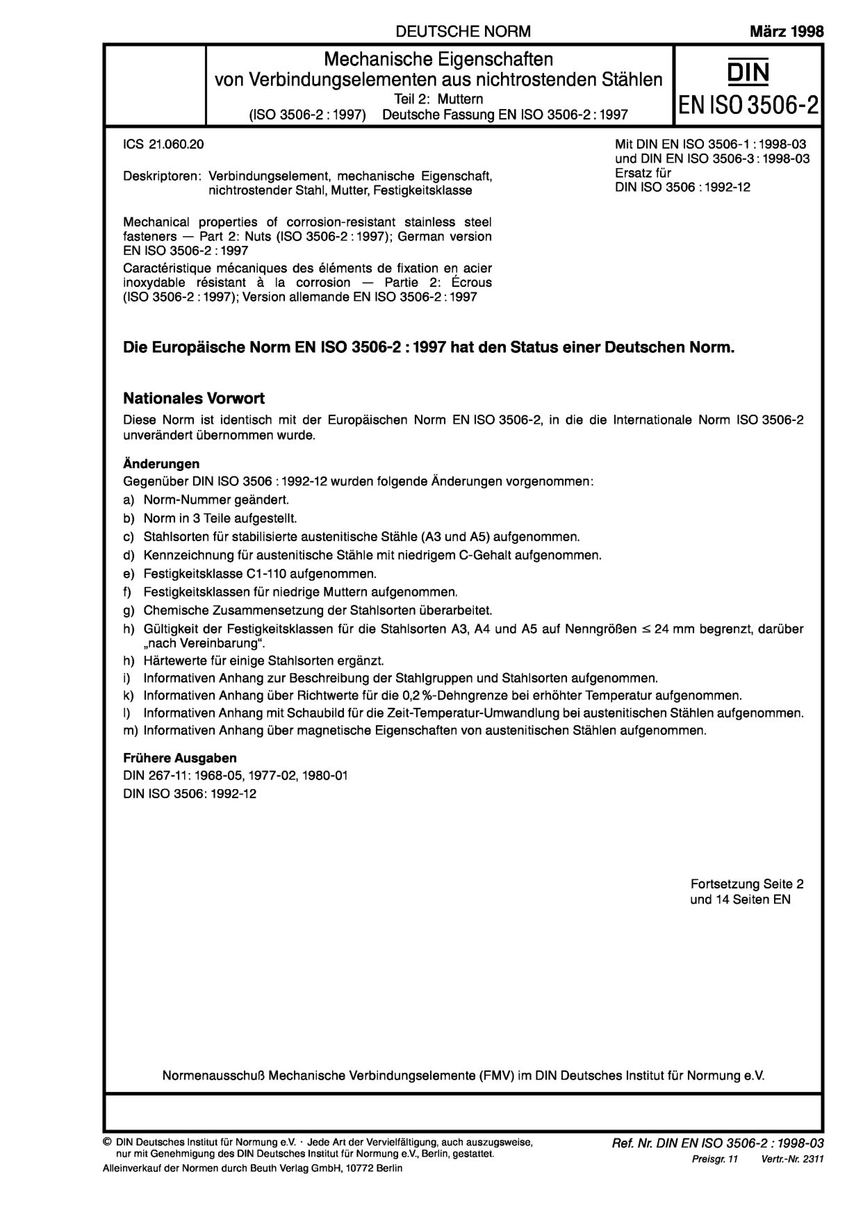 DIN EN ISO 3506-2:1998封面图