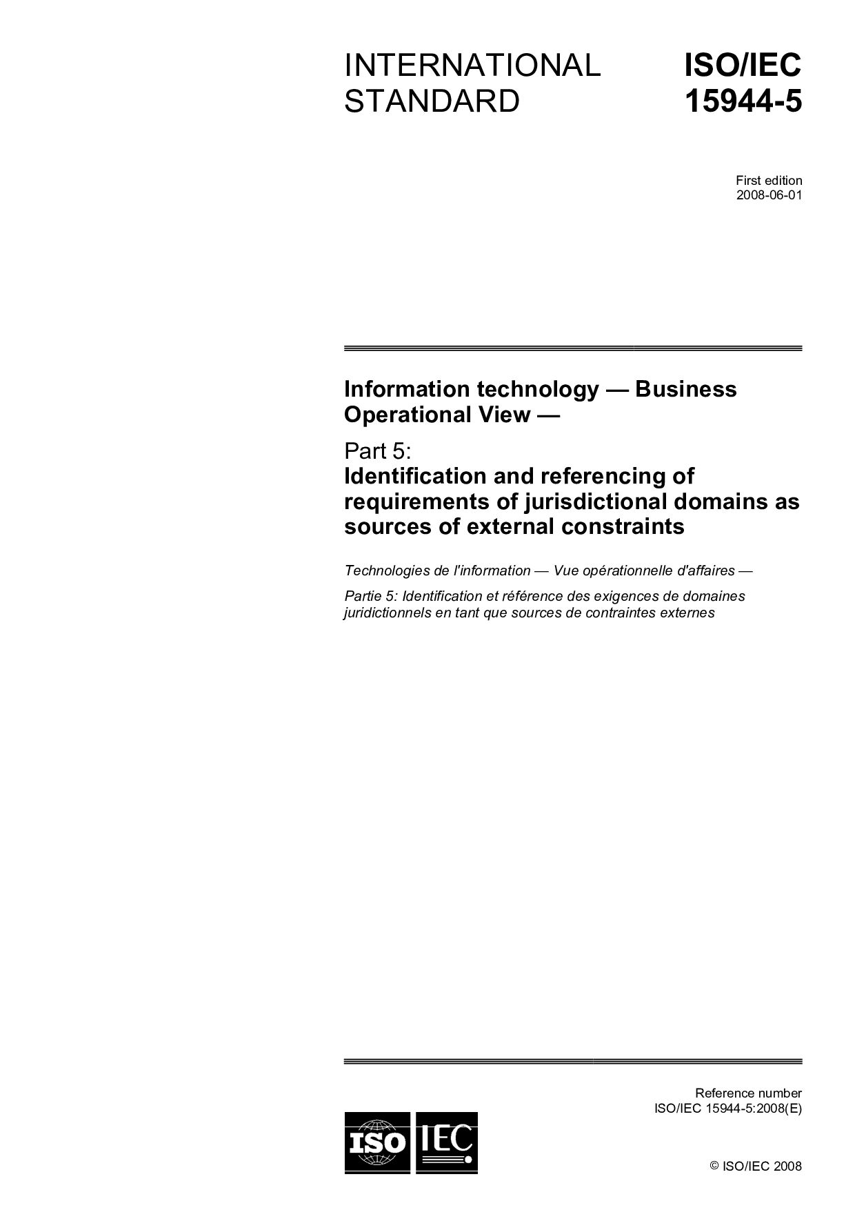 ISO/IEC 15944-5:2008封面图